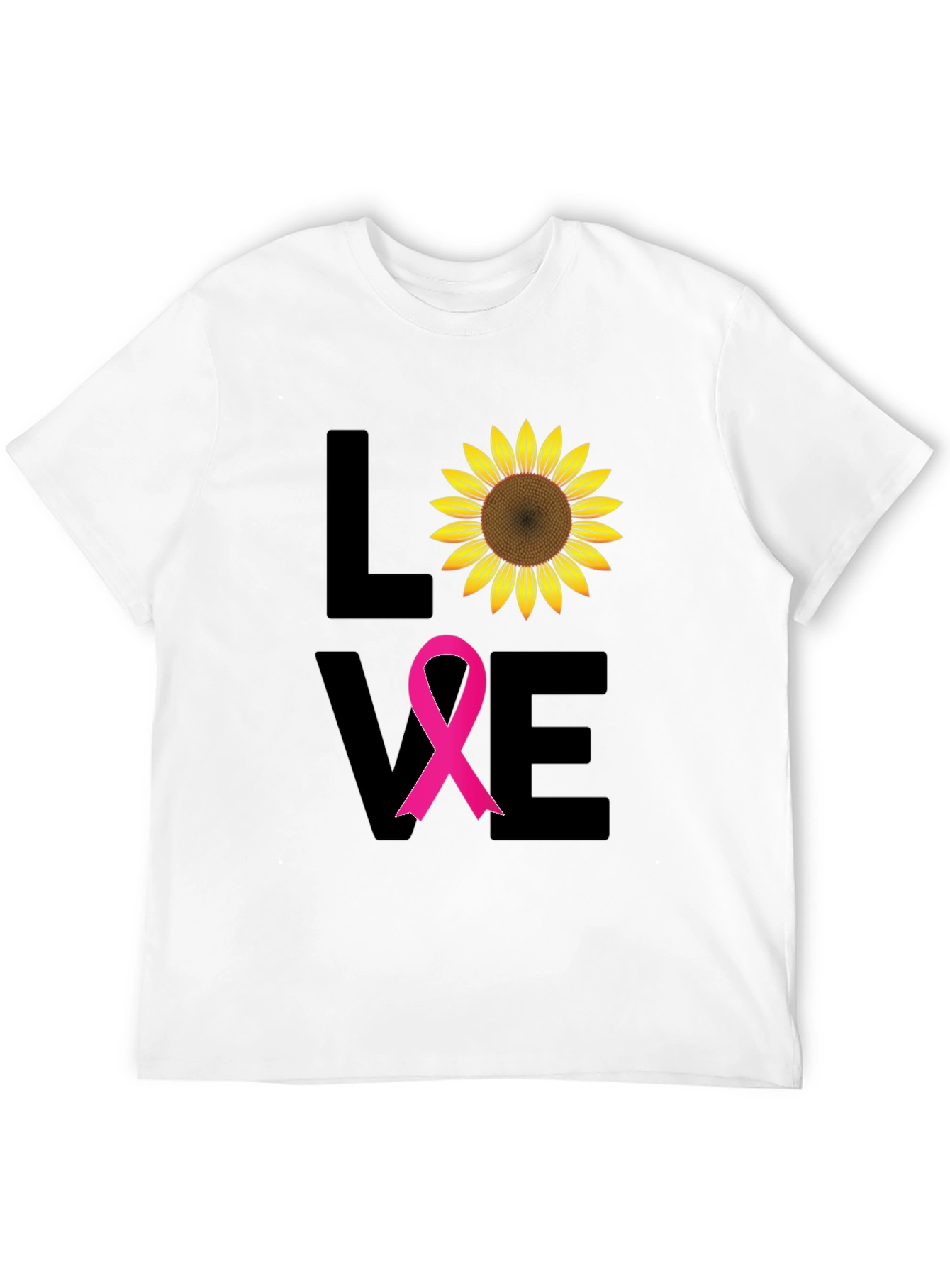 Love Sunflower Breast Cancer Awareness T-Shirt