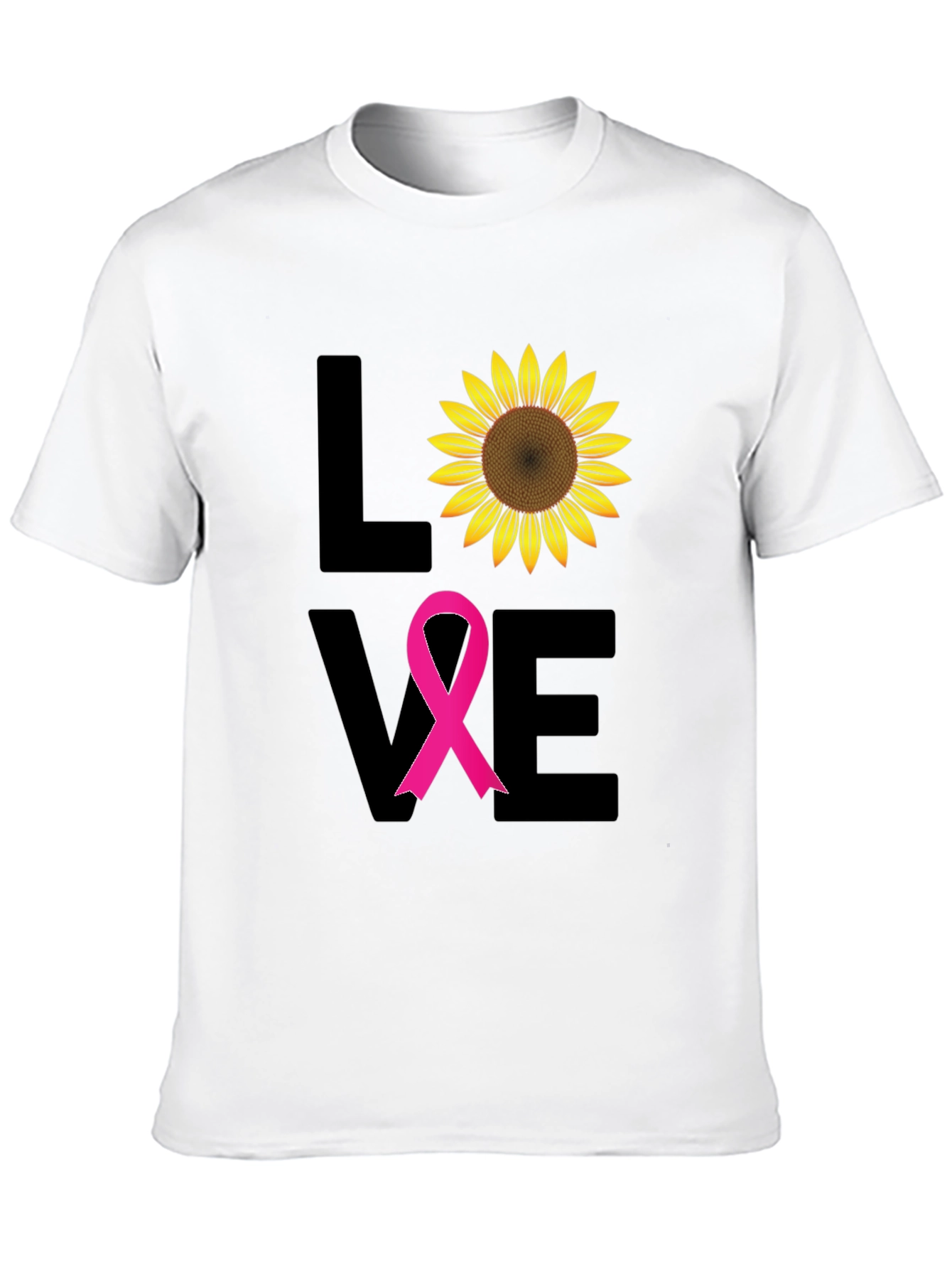 Love Sunflower Breast Cancer Awareness T-Shirt