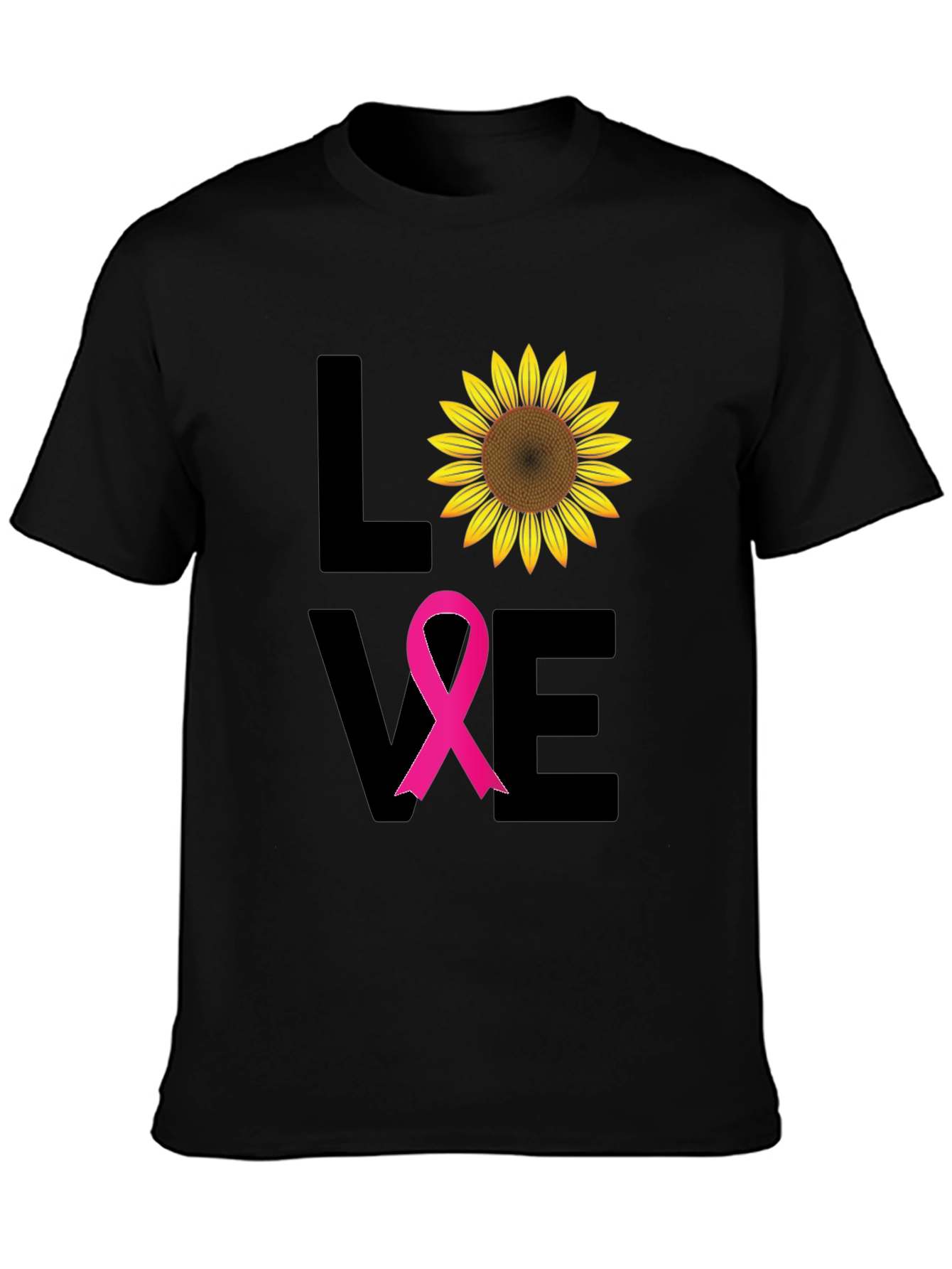 Love Sunflower Breast Cancer Awareness T-Shirt