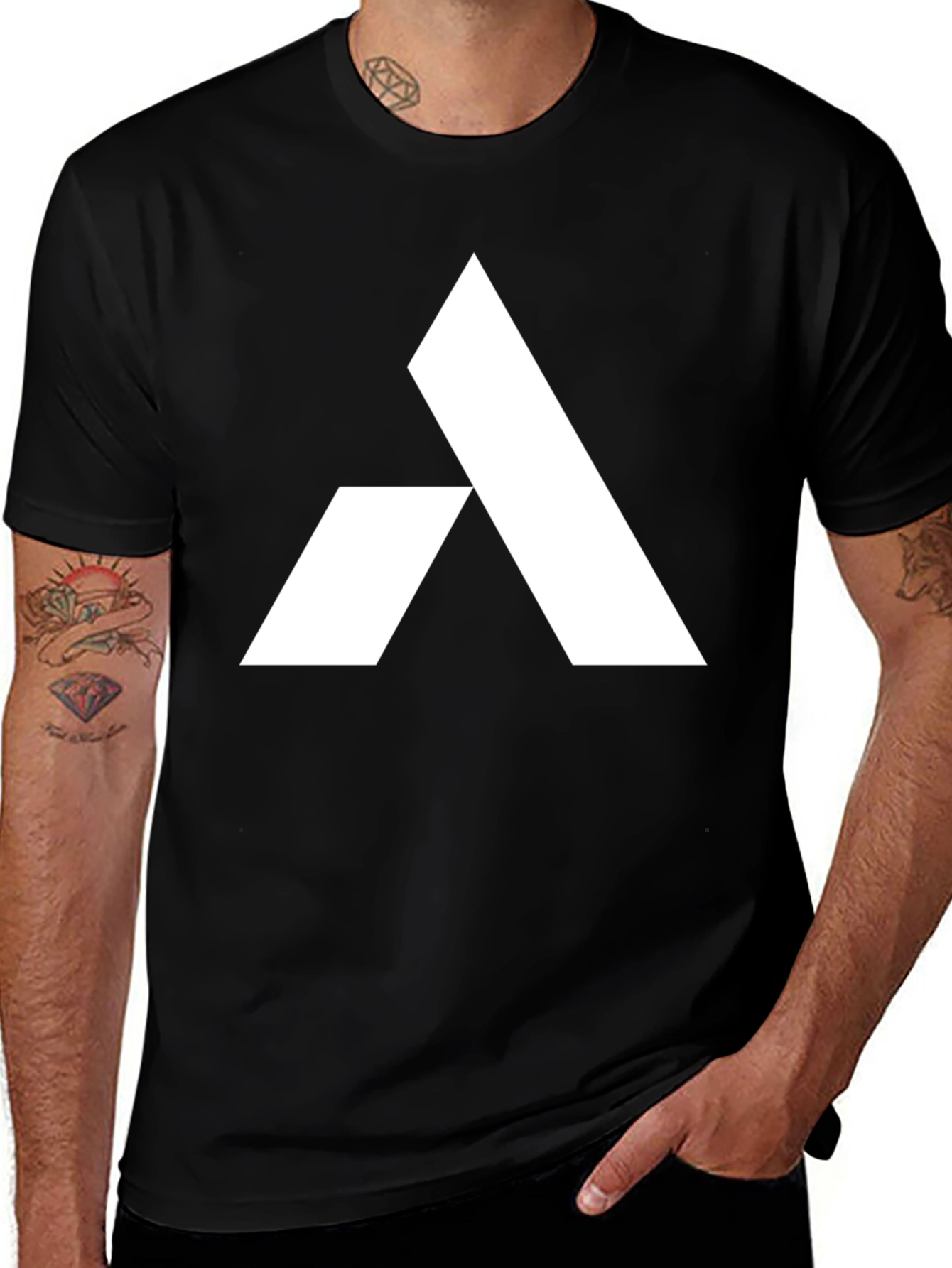 Modern Logo T-Shirt - Black Cotton Blend