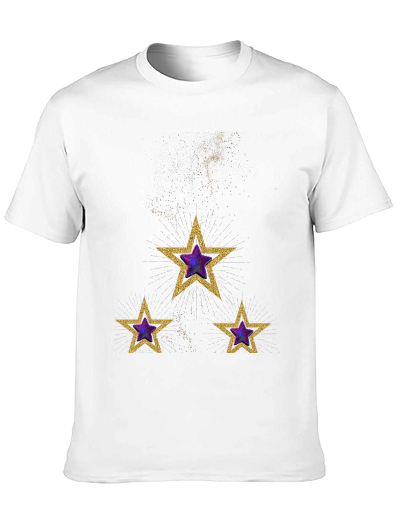 Celestial Star T-Shirt - Gold and Purple Galaxy Design