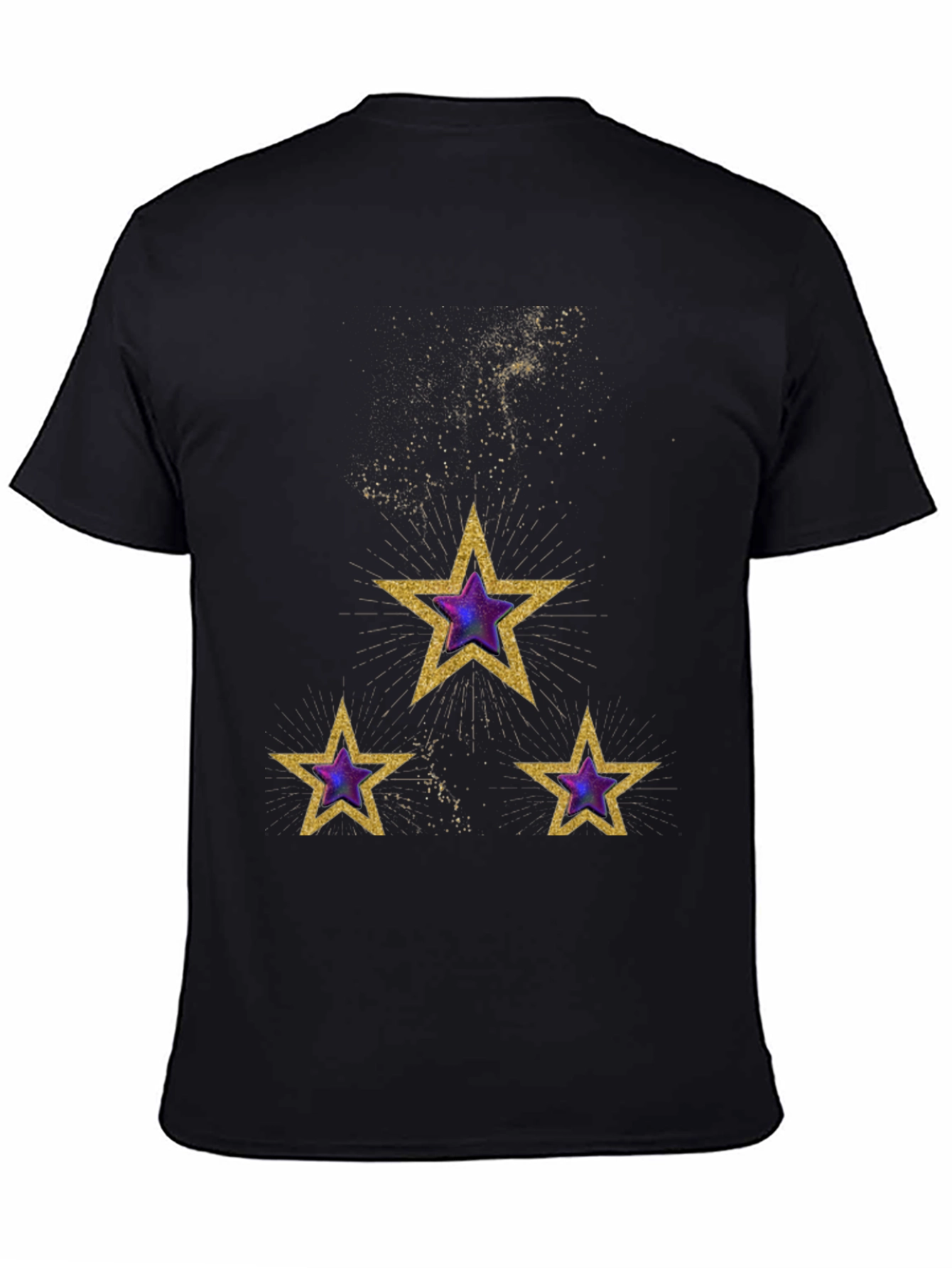 Celestial Star T-Shirt - Gold and Purple Galaxy Design