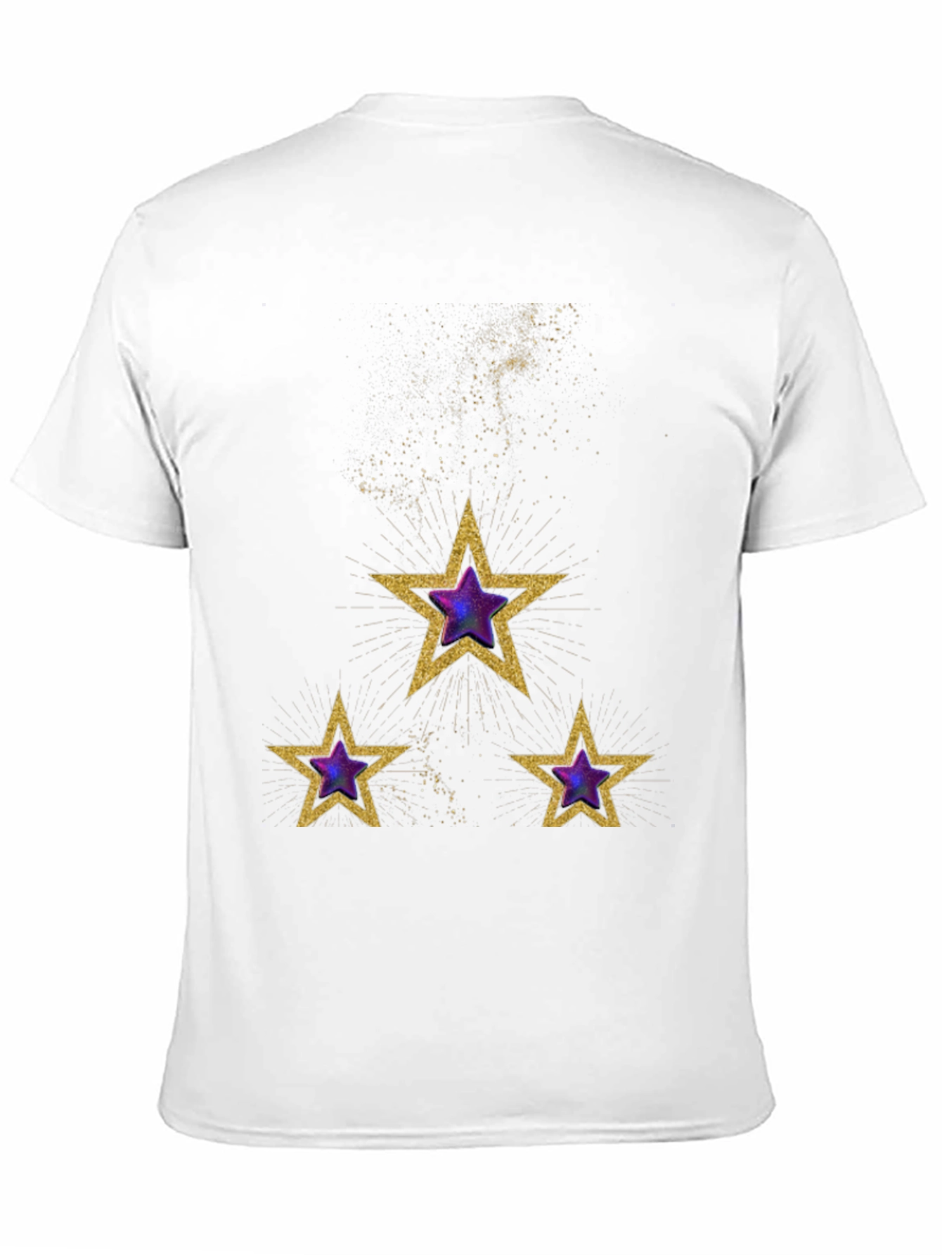 Celestial Star T-Shirt - Gold and Purple Galaxy Design