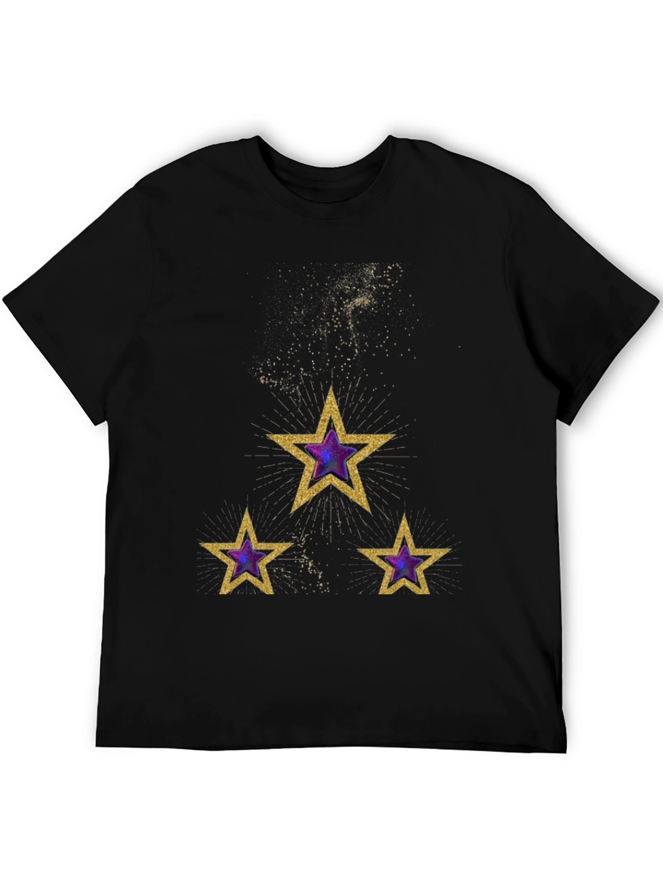 Celestial Star T-Shirt - Gold and Purple Galaxy Design