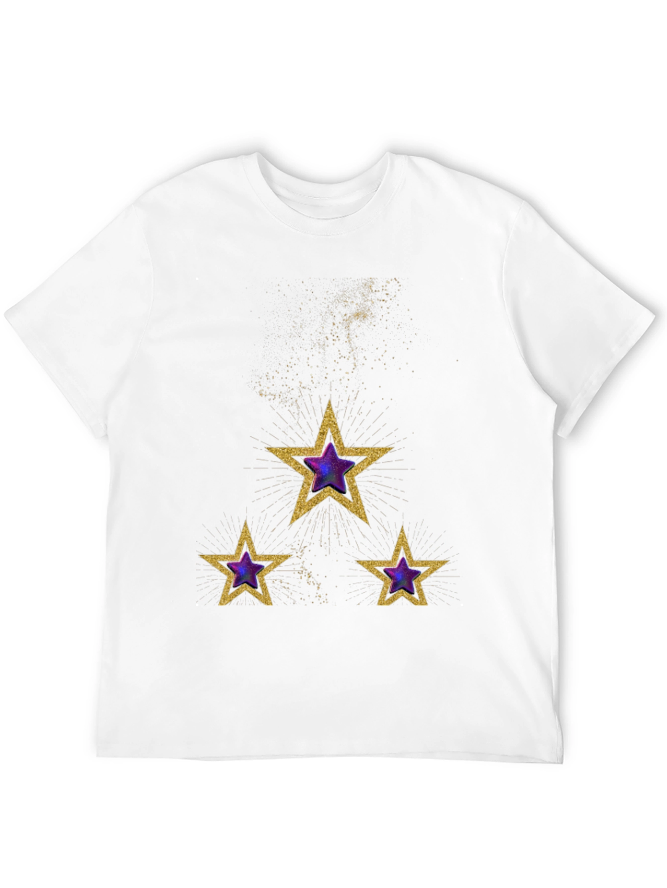 Celestial Star T-Shirt - Gold and Purple Galaxy Design