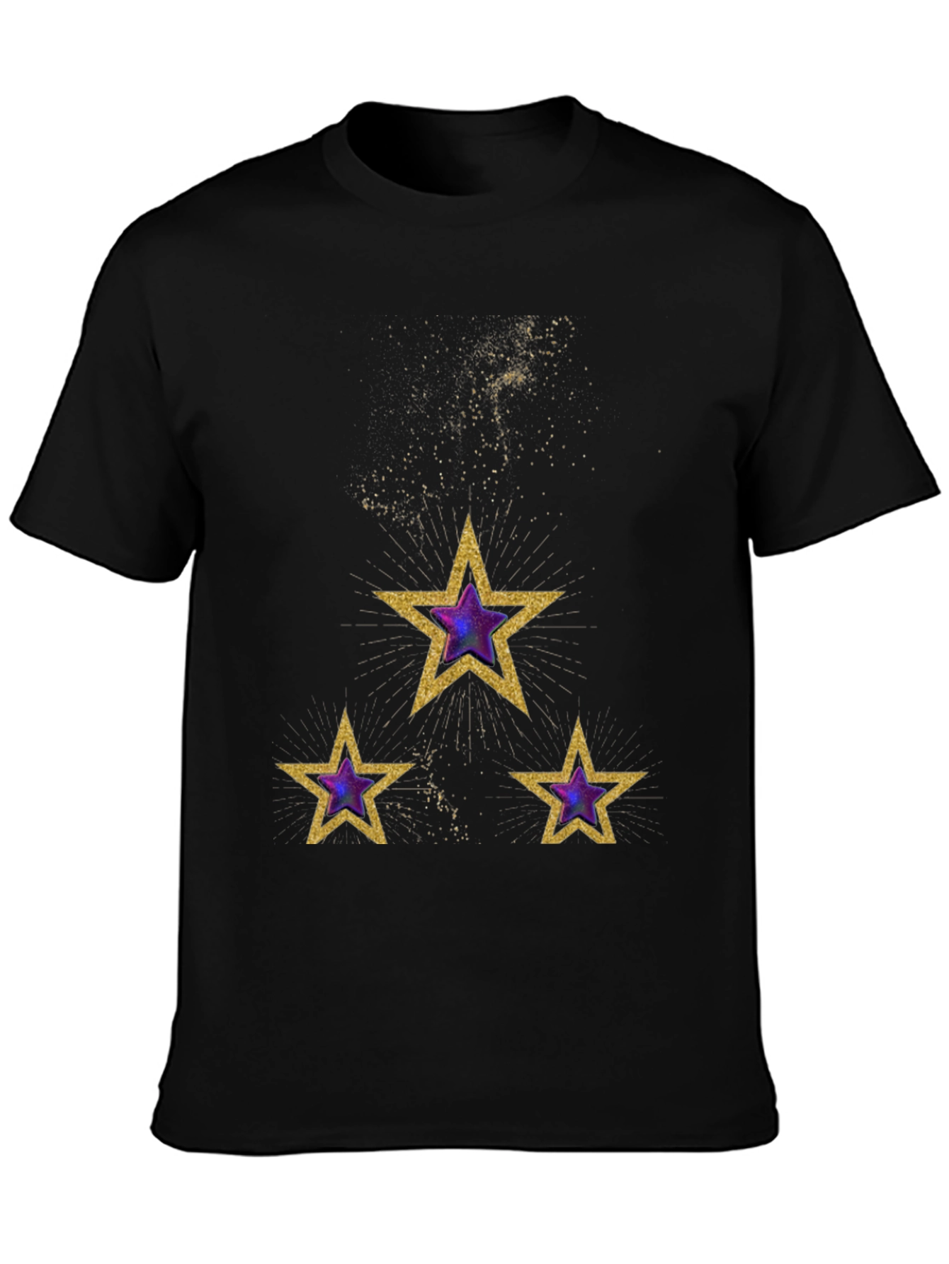 Celestial Star T-Shirt - Gold and Purple Galaxy Design