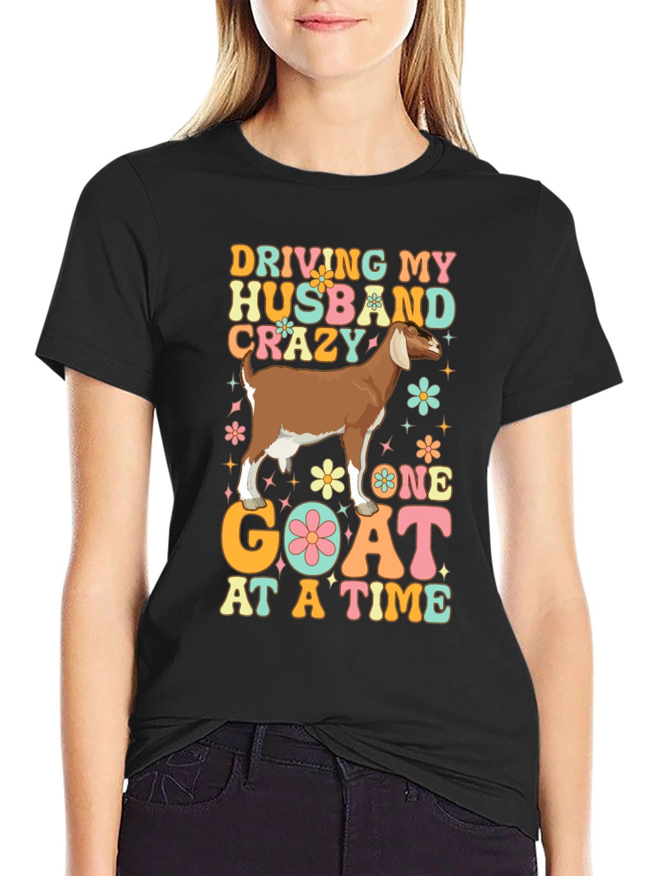 Driving Husband Crazy Goat Graphic Tee
