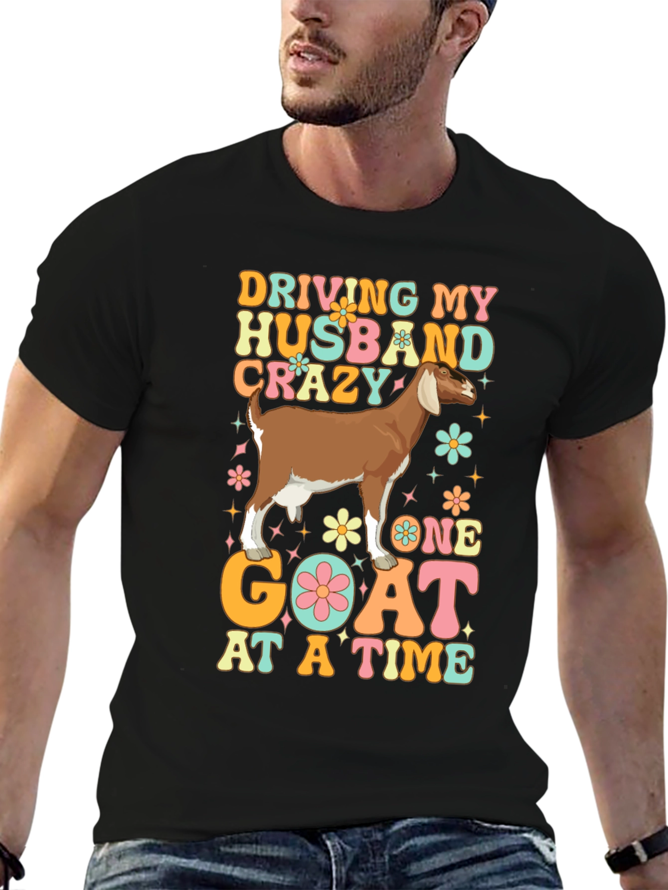 Driving Husband Crazy Goat Graphic Tee
