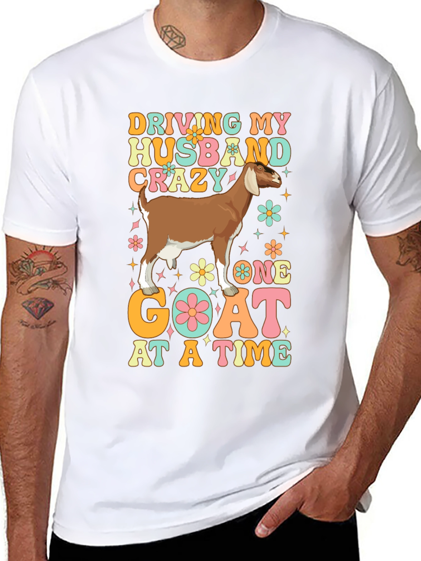 Driving Husband Crazy Goat Graphic Tee