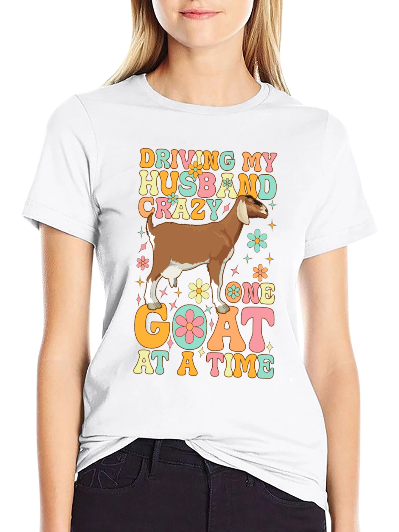 Driving Husband Crazy Goat Graphic Tee