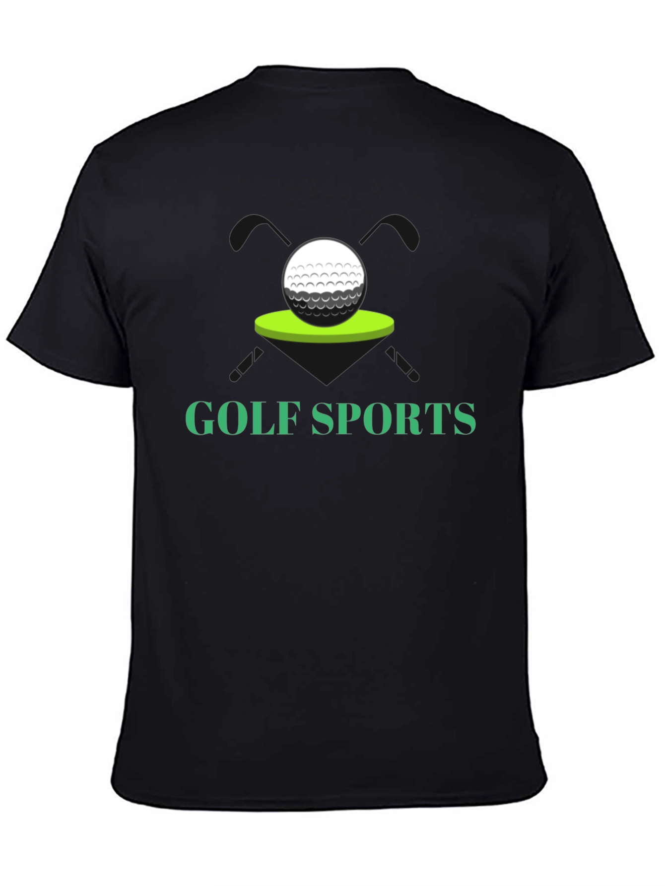 Golf Sports T-Shirt - Black Golf Ball Tee