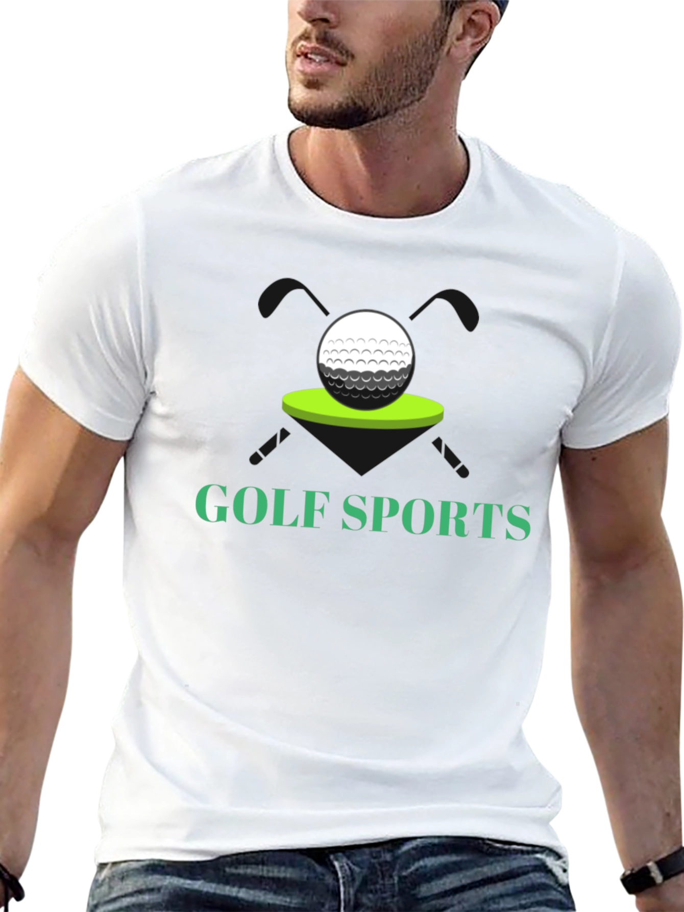 Golf Sports T-Shirt - Black Golf Ball Tee