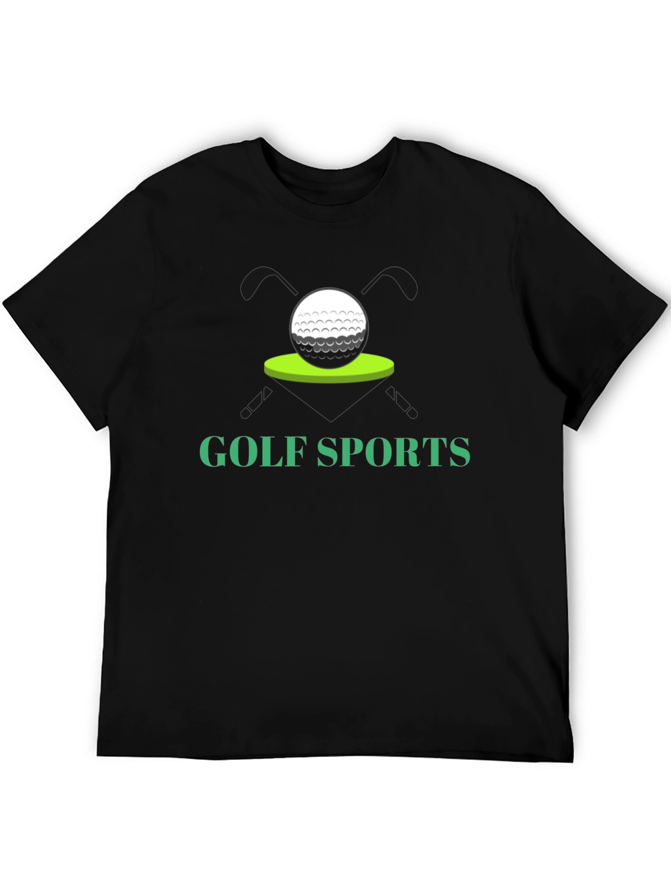 Golf Sports T-Shirt - Black Golf Ball Tee