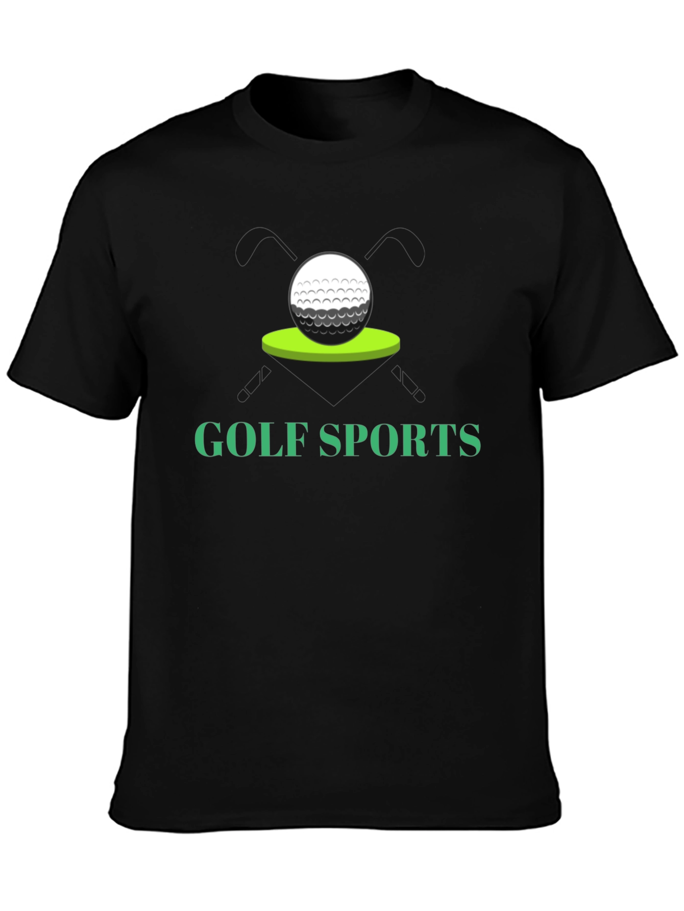 Golf Sports T-Shirt - Black Golf Ball Tee