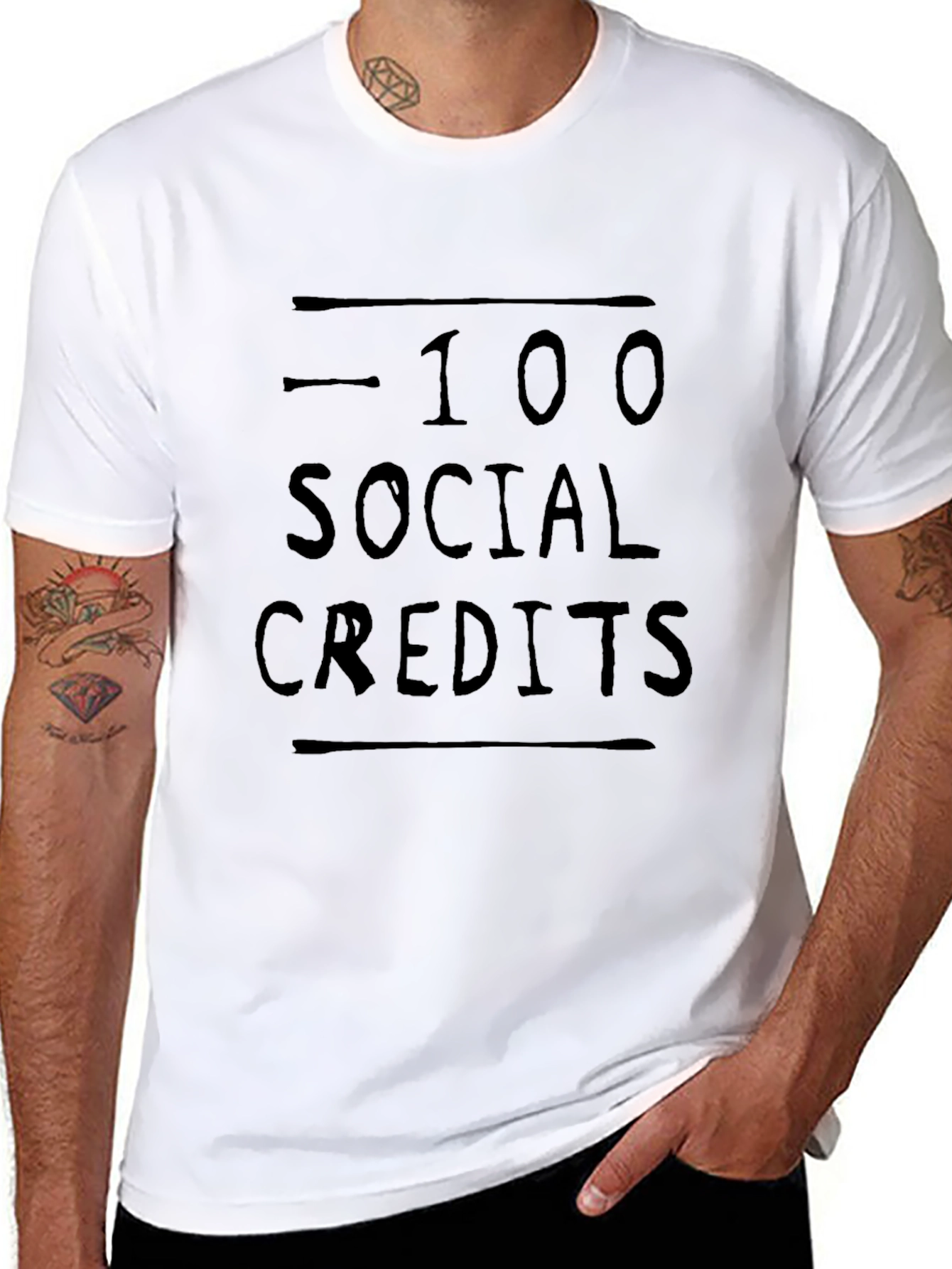 -100 Social Credits Graphic T-Shirt