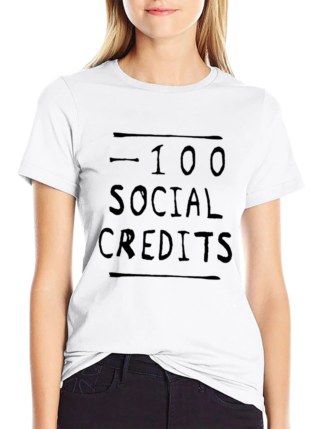 -100 Social Credits Graphic T-Shirt