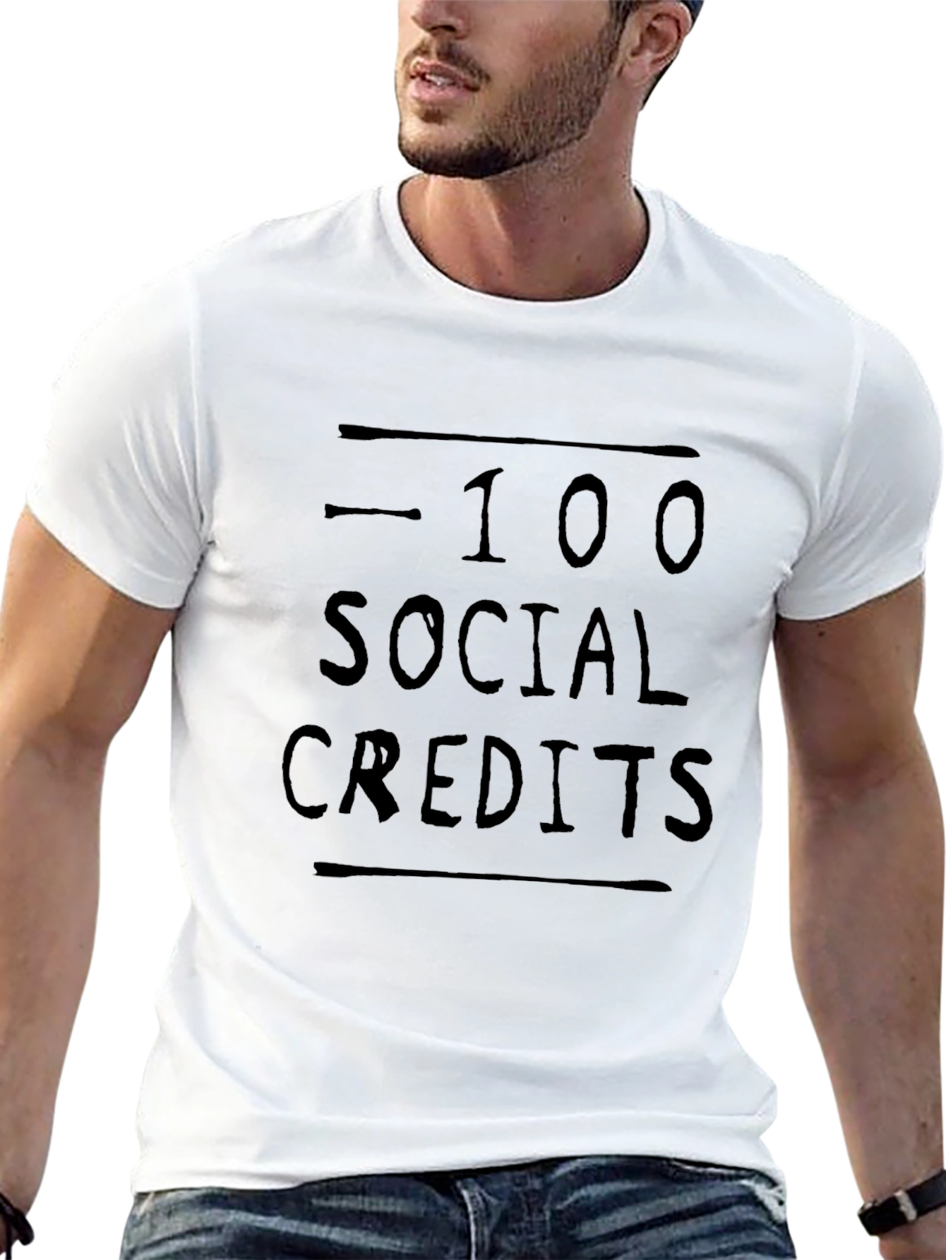 -100 Social Credits Graphic T-Shirt