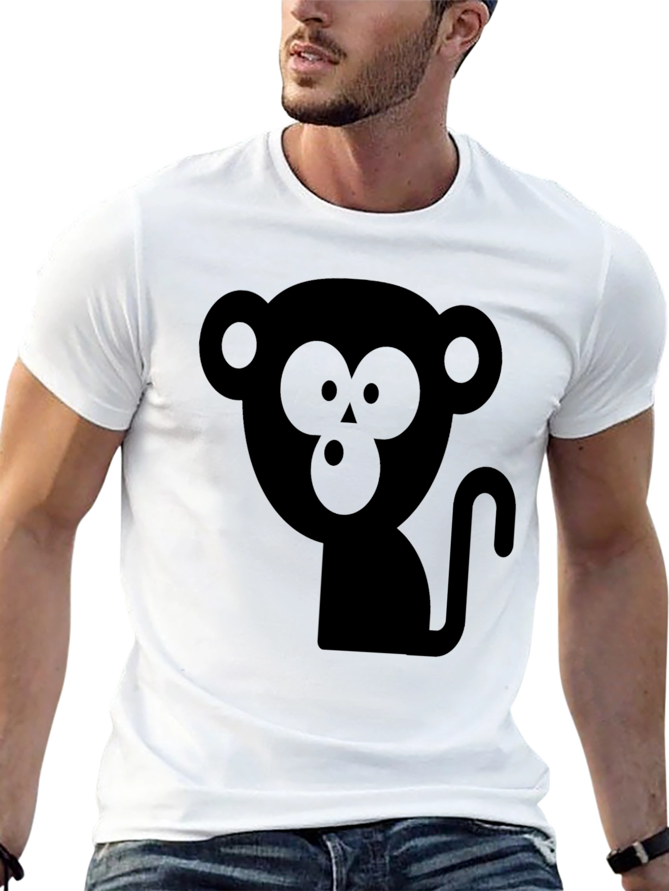 Monkey Graphic T-Shirt - Black Cotton Tee