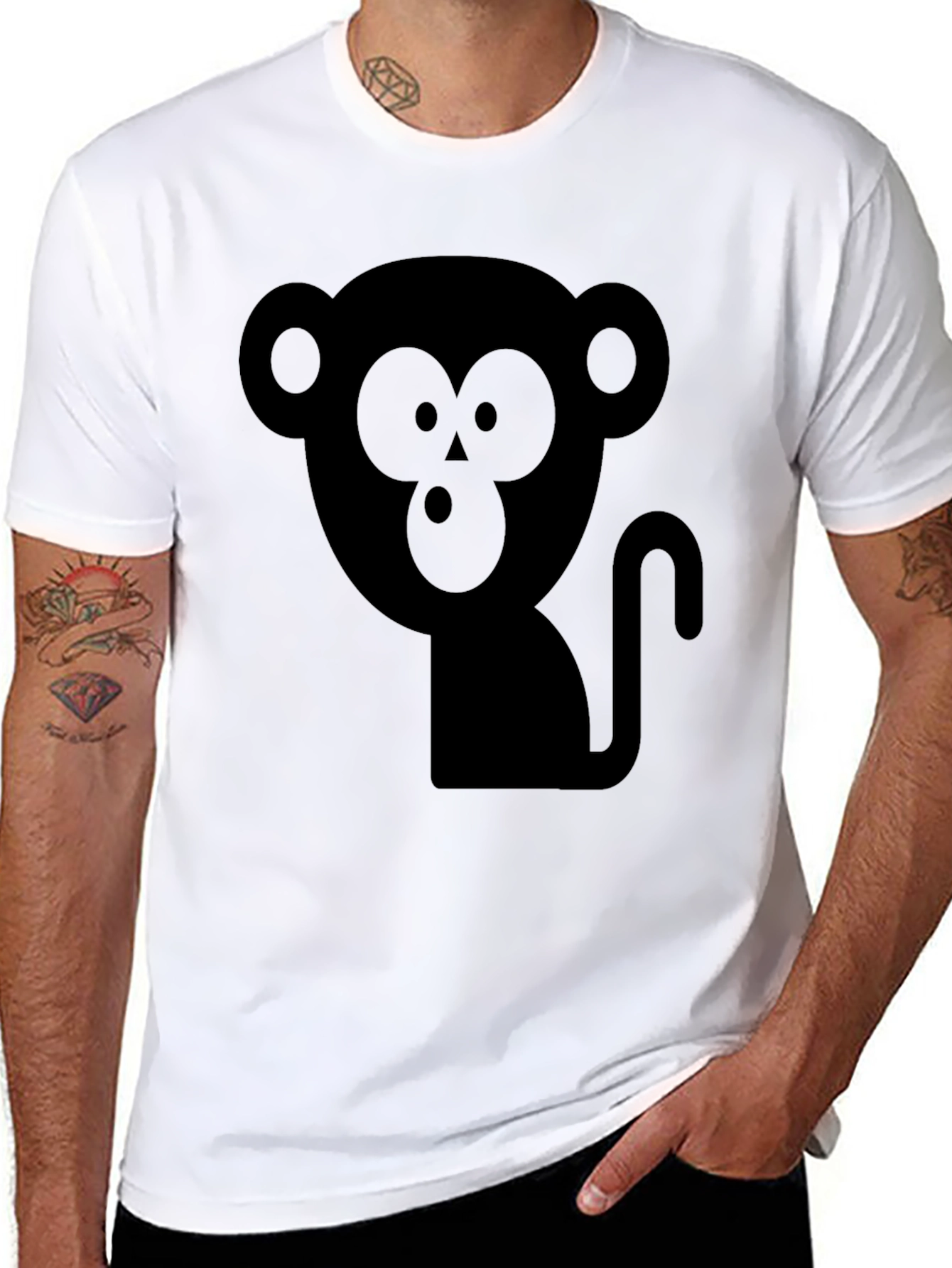 Monkey Graphic T-Shirt - Black Cotton Tee