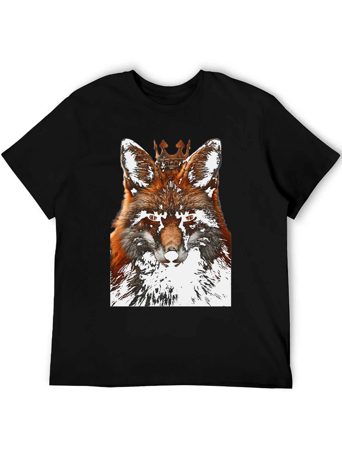 Fox King Graphic Tee - Stylish Mens Black T-Shirt