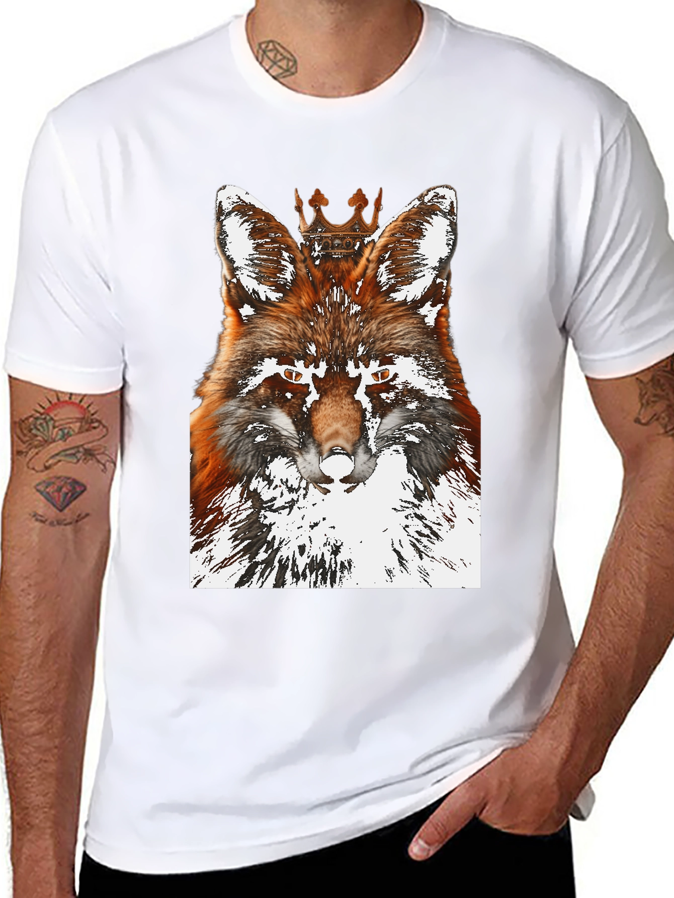 Fox King Graphic Tee - Stylish Mens Black T-Shirt