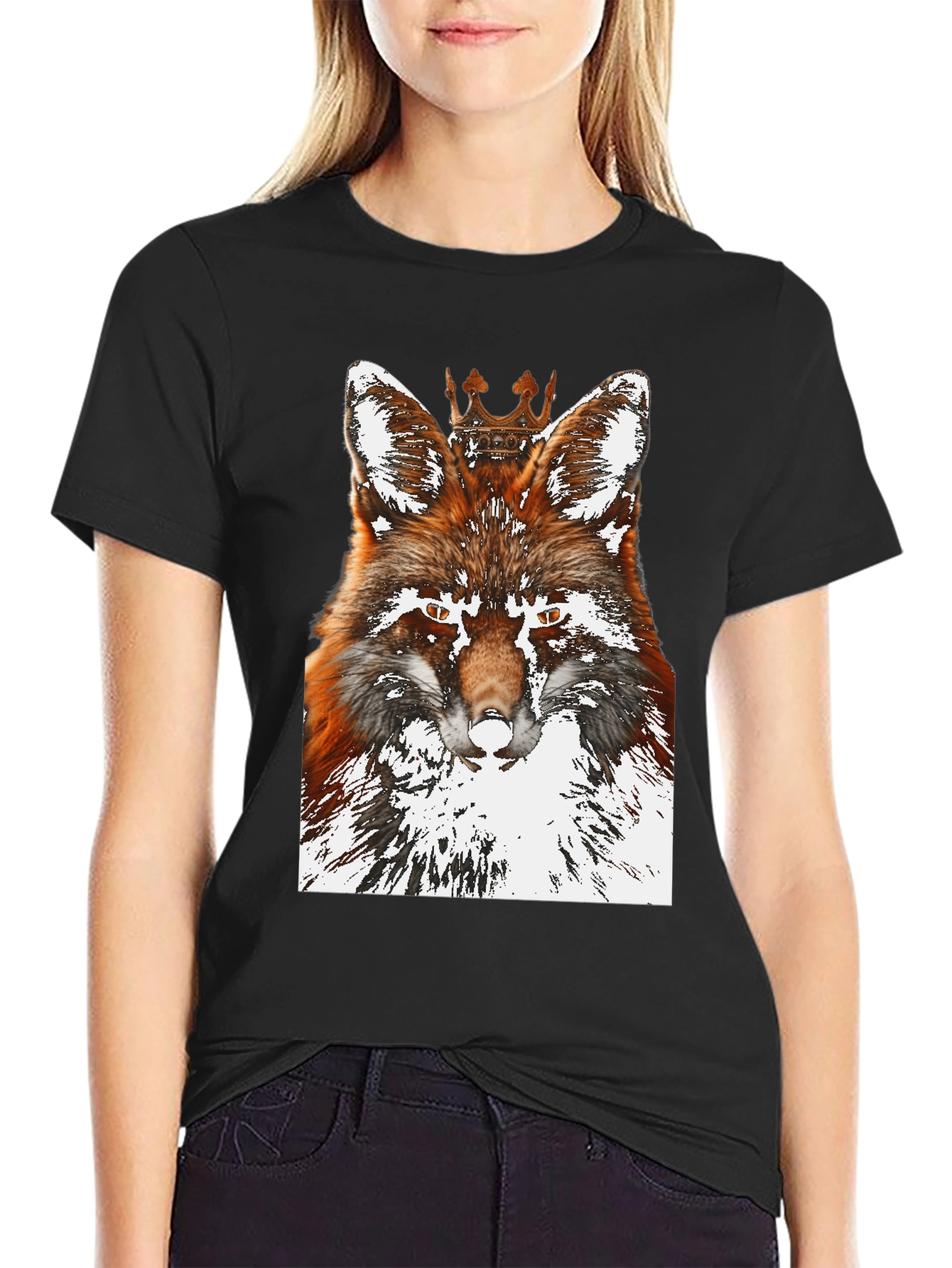 Fox King Graphic Tee - Stylish Mens Black T-Shirt