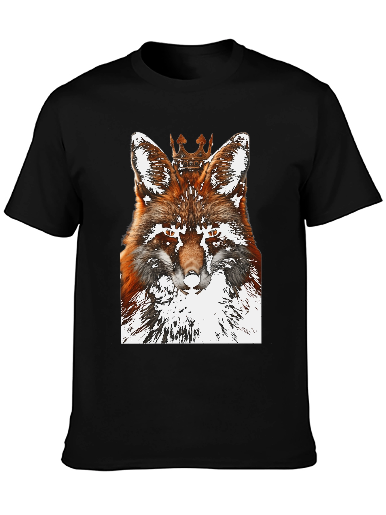 Fox King Graphic Tee - Stylish Mens Black T-Shirt