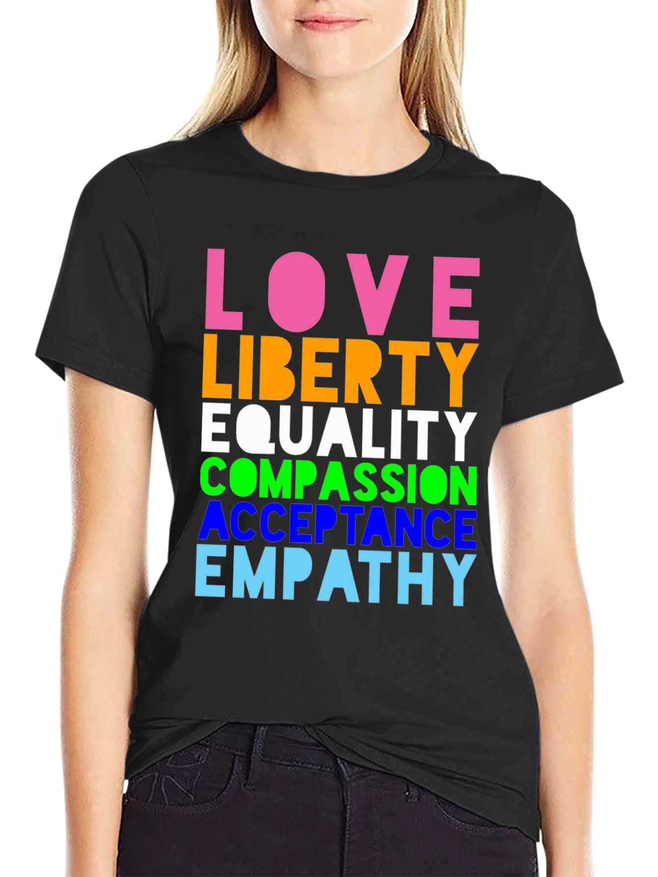 Love Liberty Equality Graphic Tee - Pride & Positivity