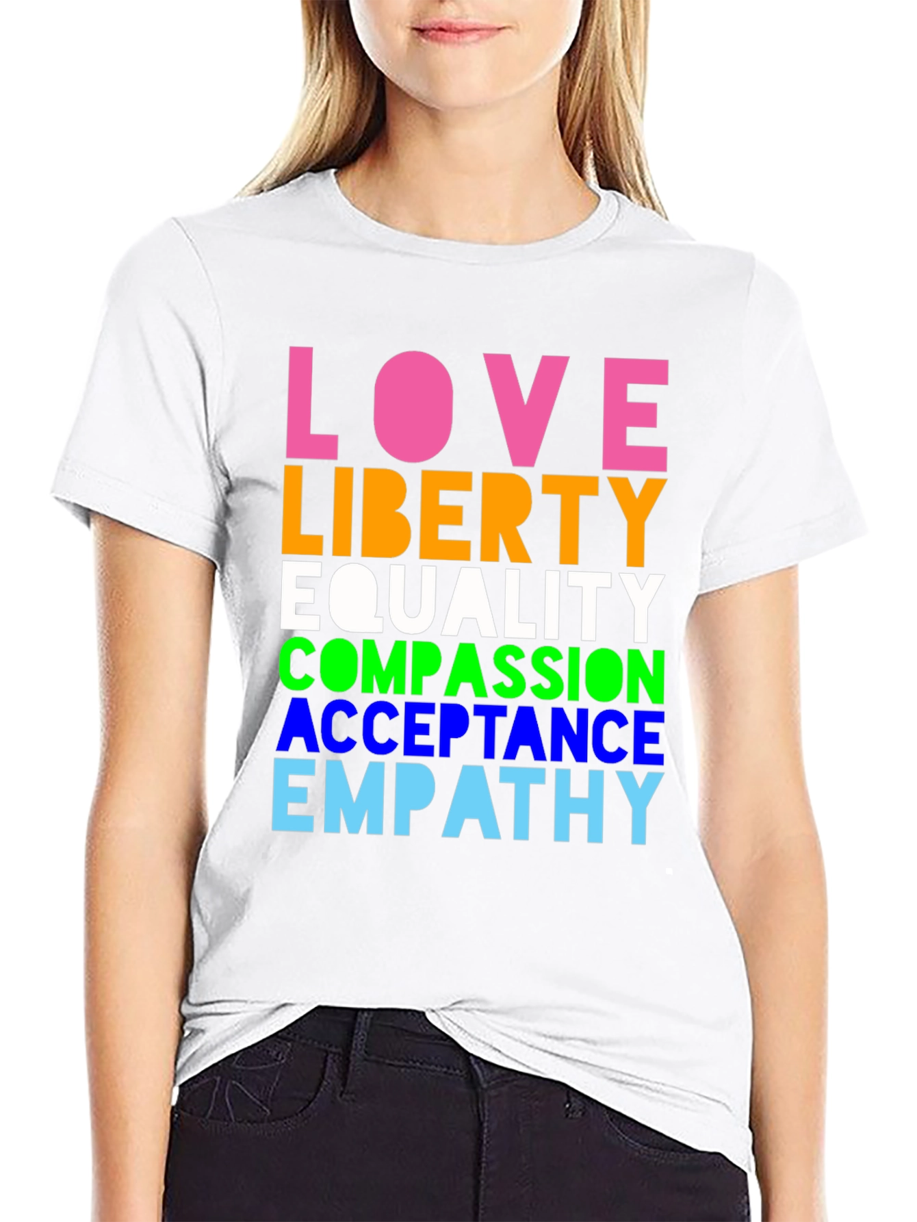 Love Liberty Equality Graphic Tee - Pride & Positivity