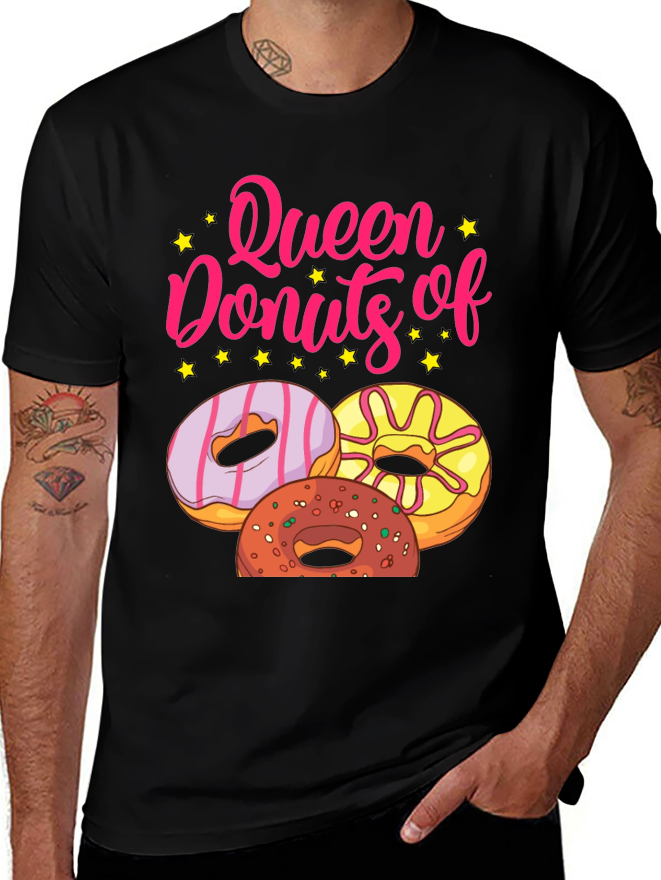 Queen of Donuts T-Shirt - Black Graphic Tee