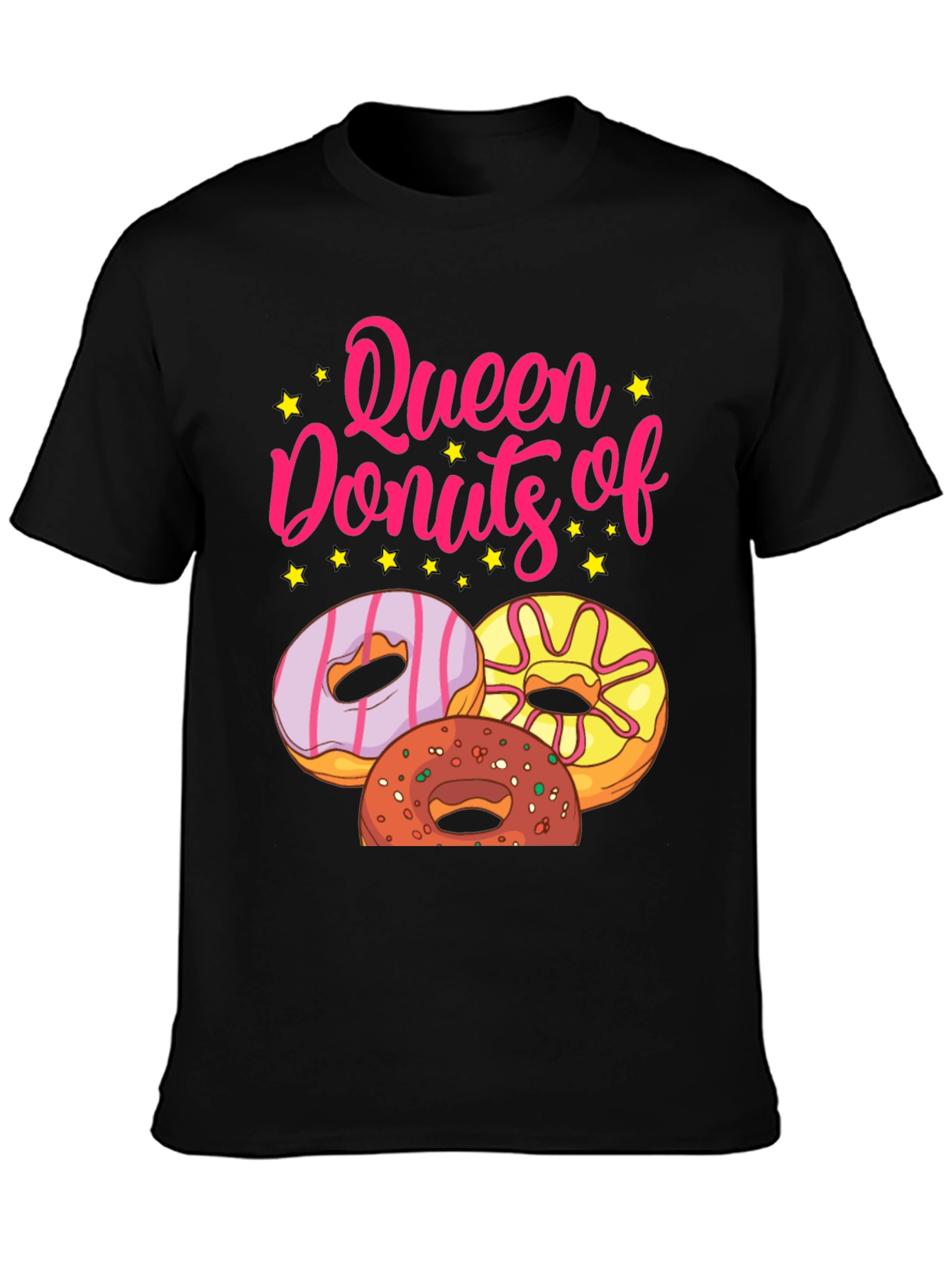 Queen of Donuts T-Shirt - Black Graphic Tee