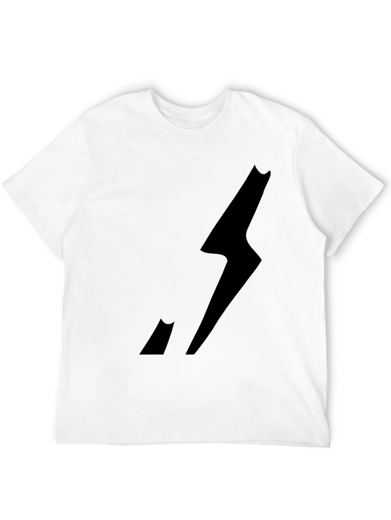 Mens Black Graphic Tee - Lightning Bolt Design