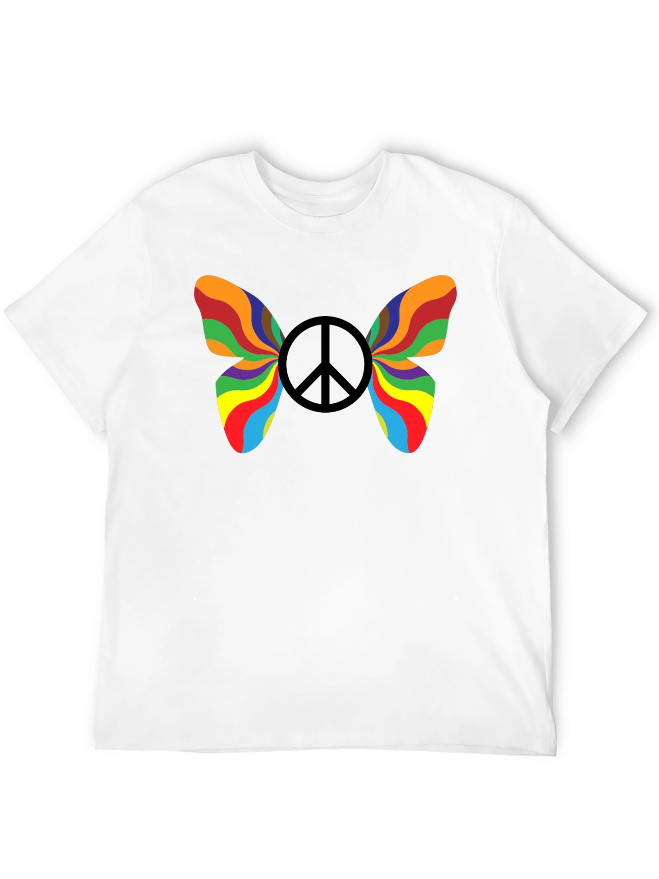 Rainbow Peace Butterfly Graphic Tee