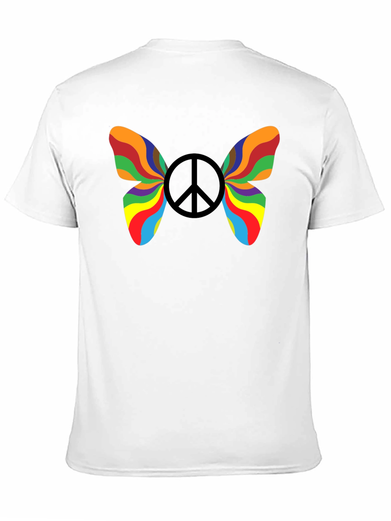 Rainbow Peace Butterfly Graphic Tee