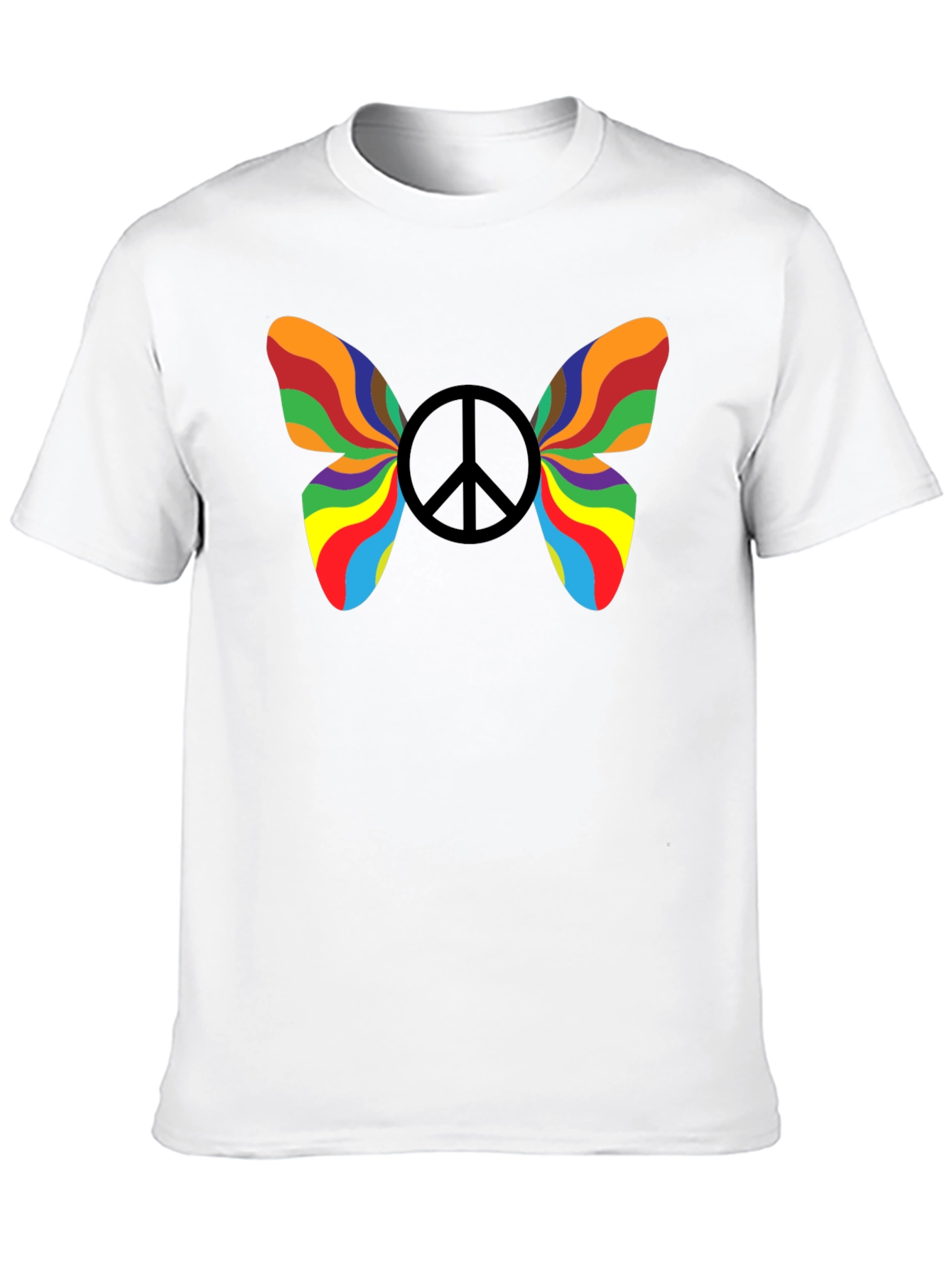 Rainbow Peace Butterfly Graphic Tee
