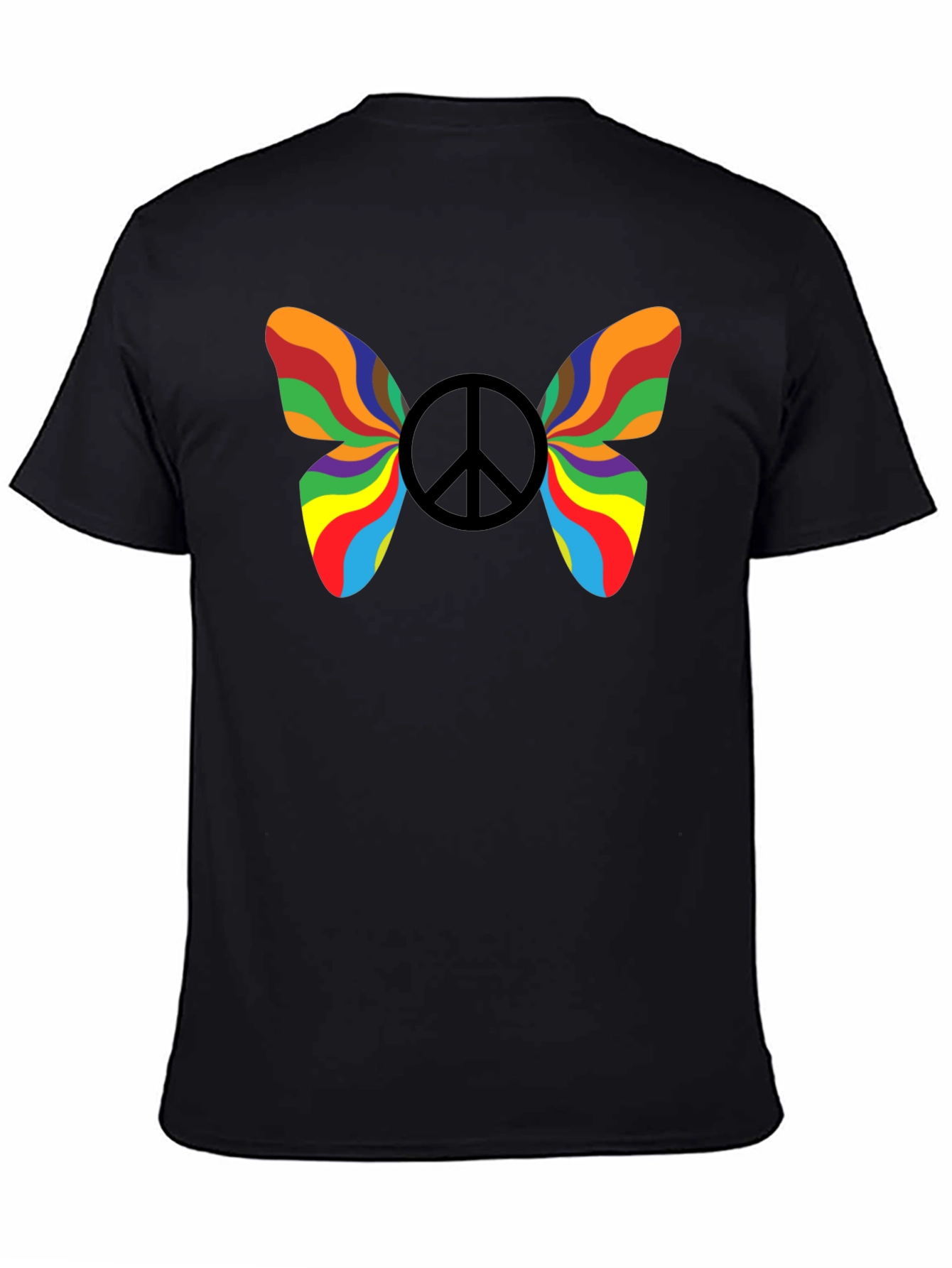 Rainbow Peace Butterfly Graphic Tee
