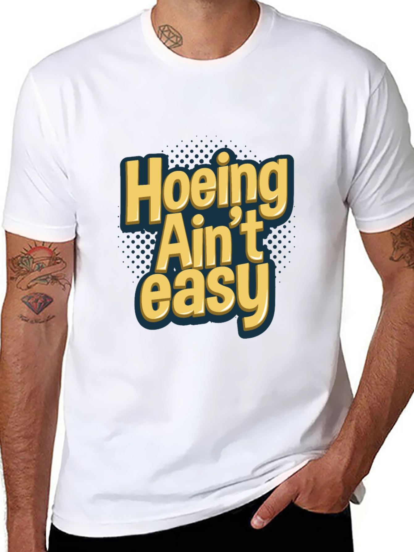 Hoeing Aint Easy Graphic Tee - Black