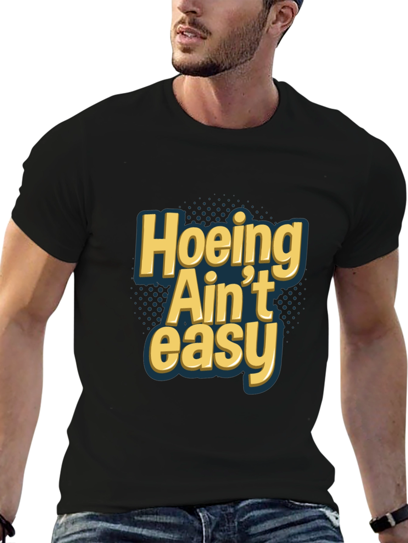 Hoeing Aint Easy Graphic Tee - Black