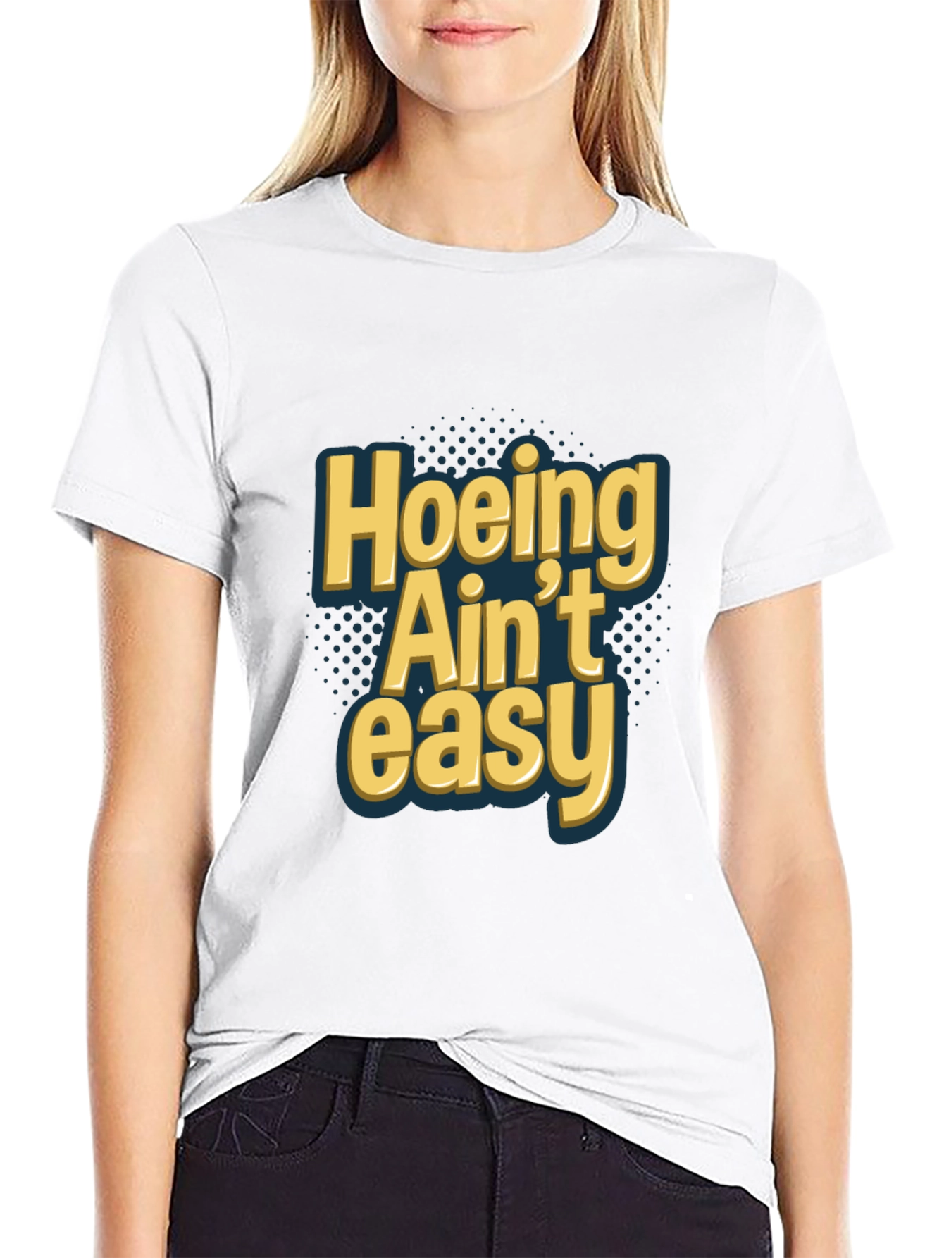 Hoeing Aint Easy Graphic Tee - Black