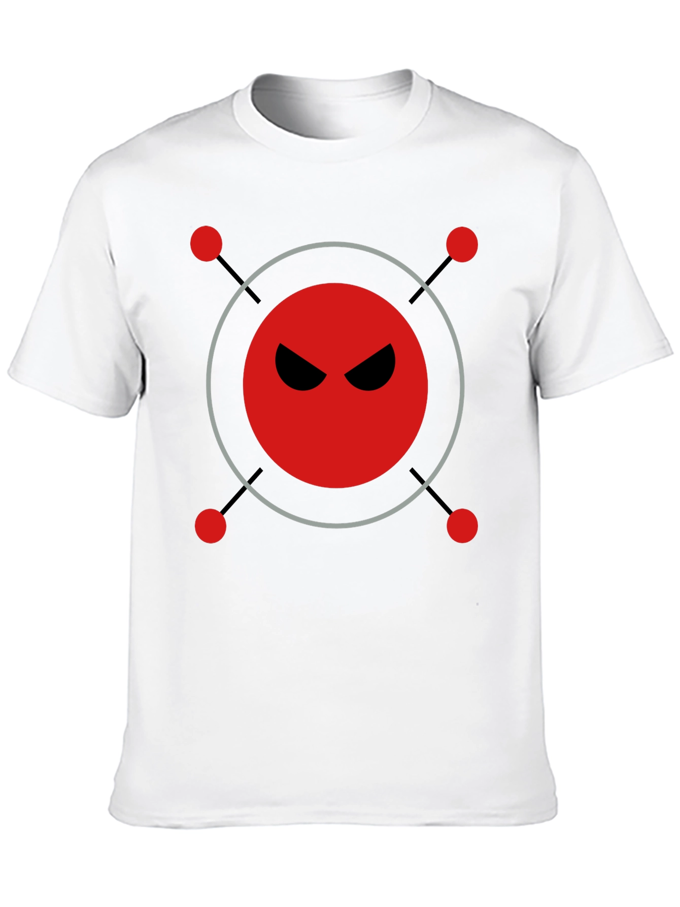 Mens Black T-Shirt with Evil Robot Design