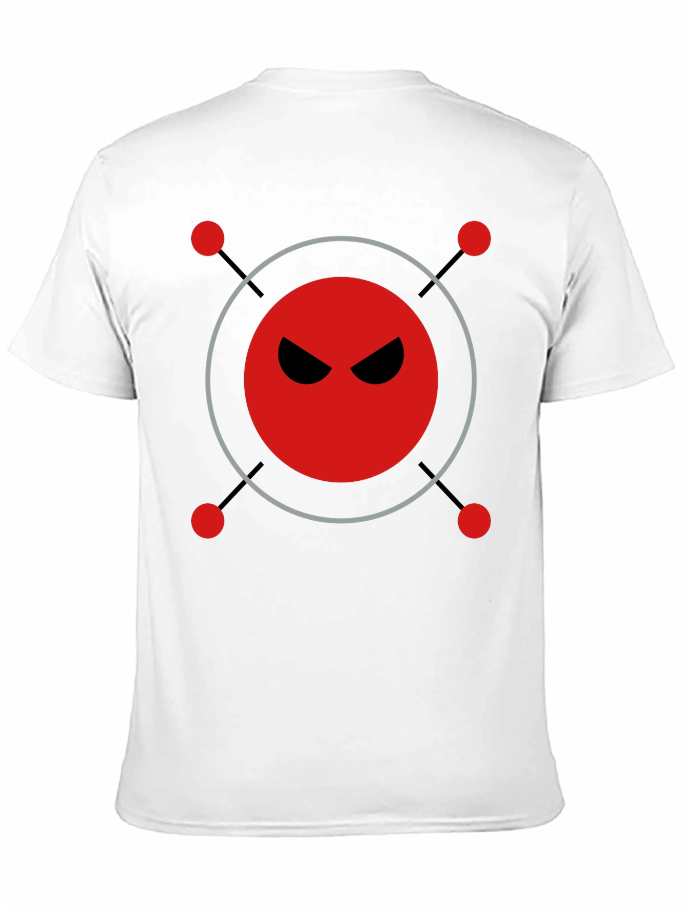 Mens Black T-Shirt with Evil Robot Design