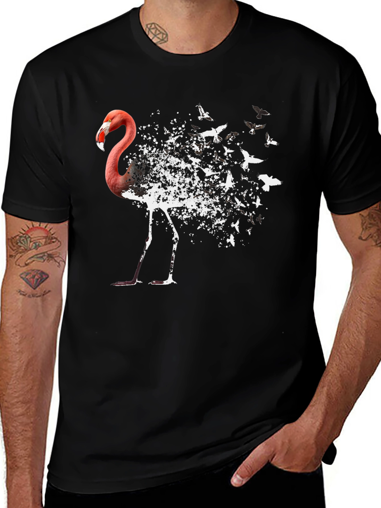 Flamingo Bird Transformation T-Shirt