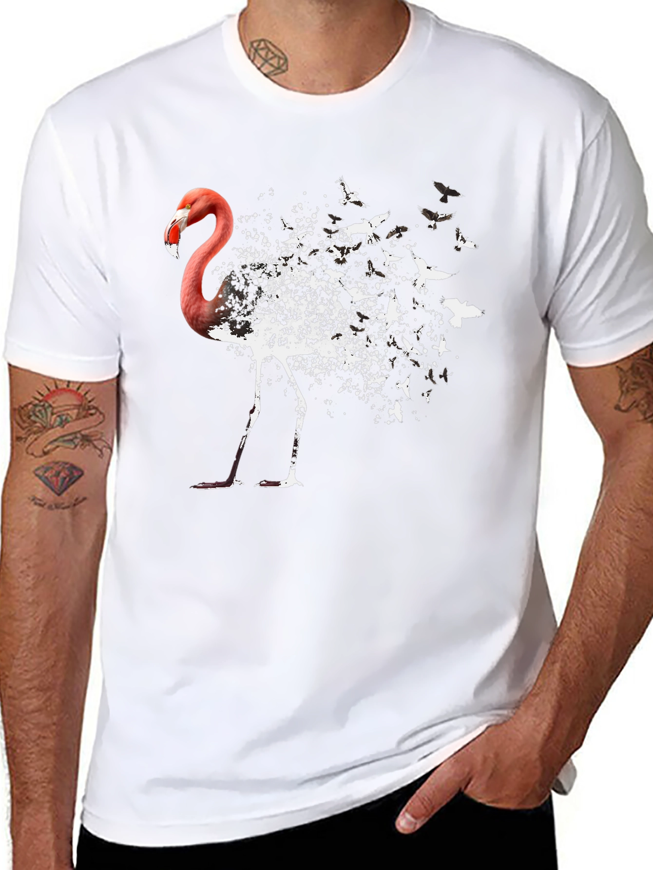 Flamingo Bird Transformation T-Shirt