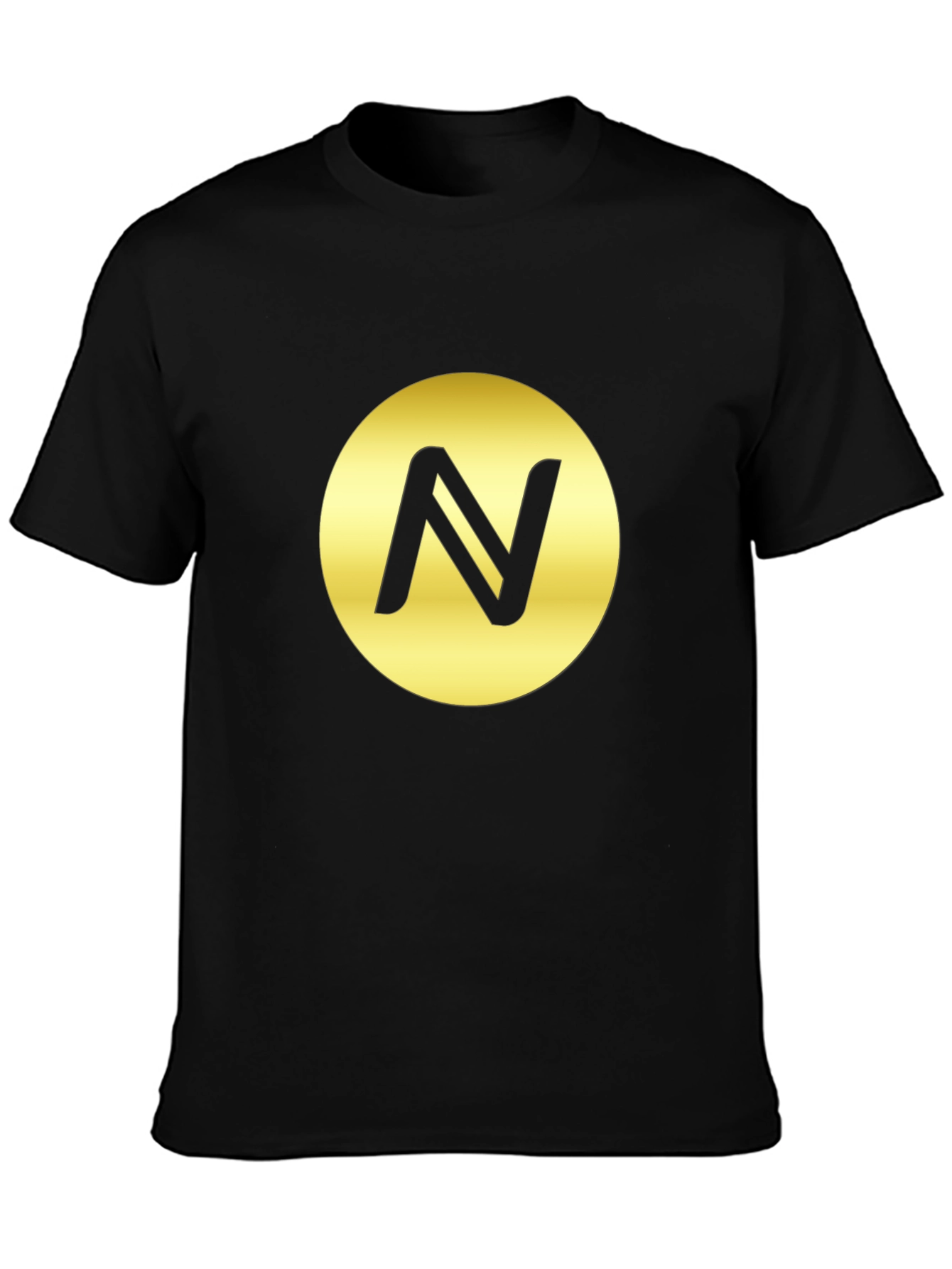 Black T-Shirt with Golden Circle N Logo