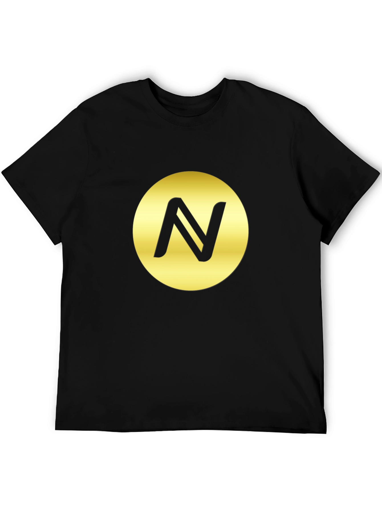Black T-Shirt with Golden Circle N Logo