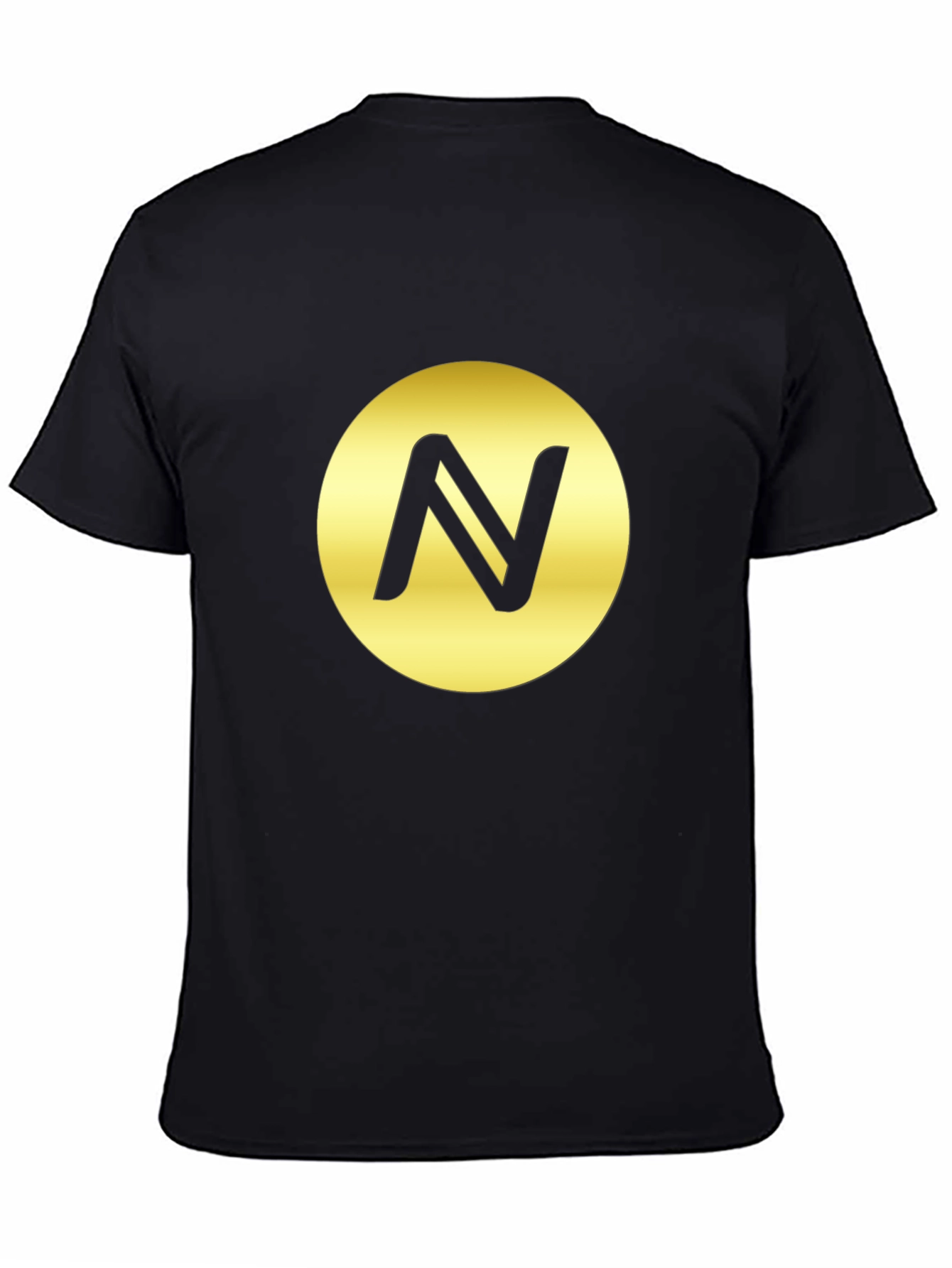Black T-Shirt with Golden Circle N Logo