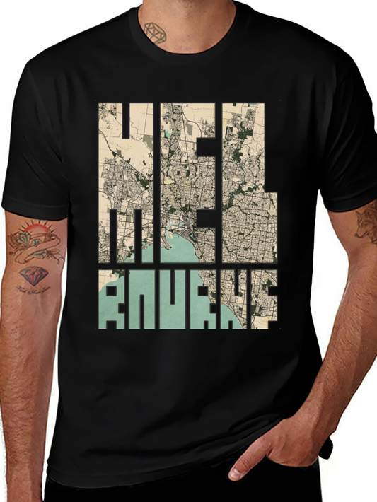 Melbourne Map T-Shirt - Unique City Design