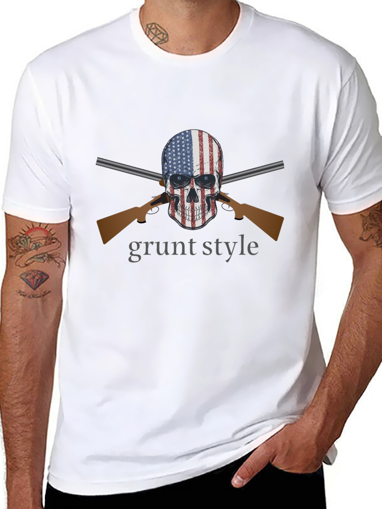 Grunt Style American Skull T-Shirt