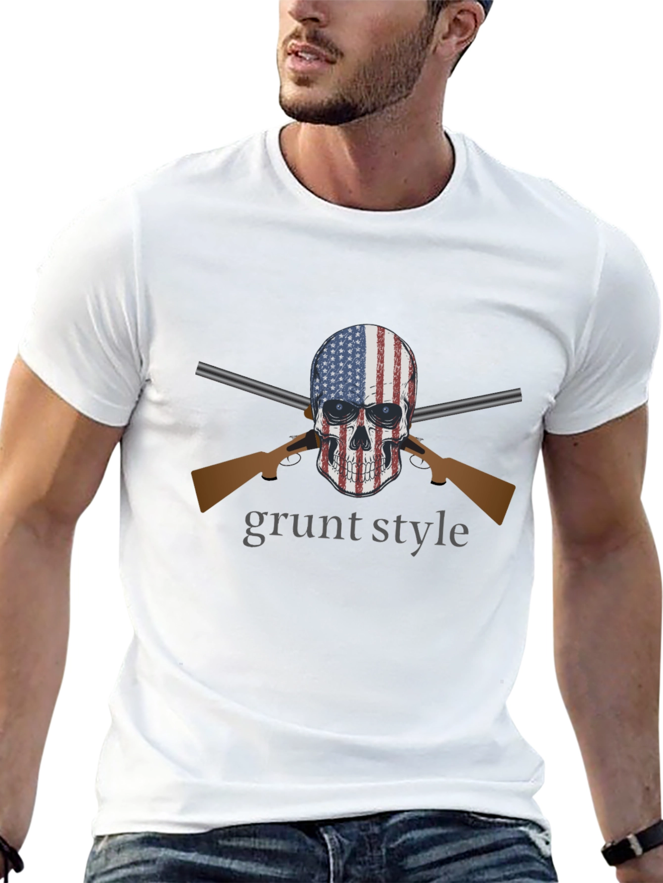 Grunt Style American Skull T-Shirt