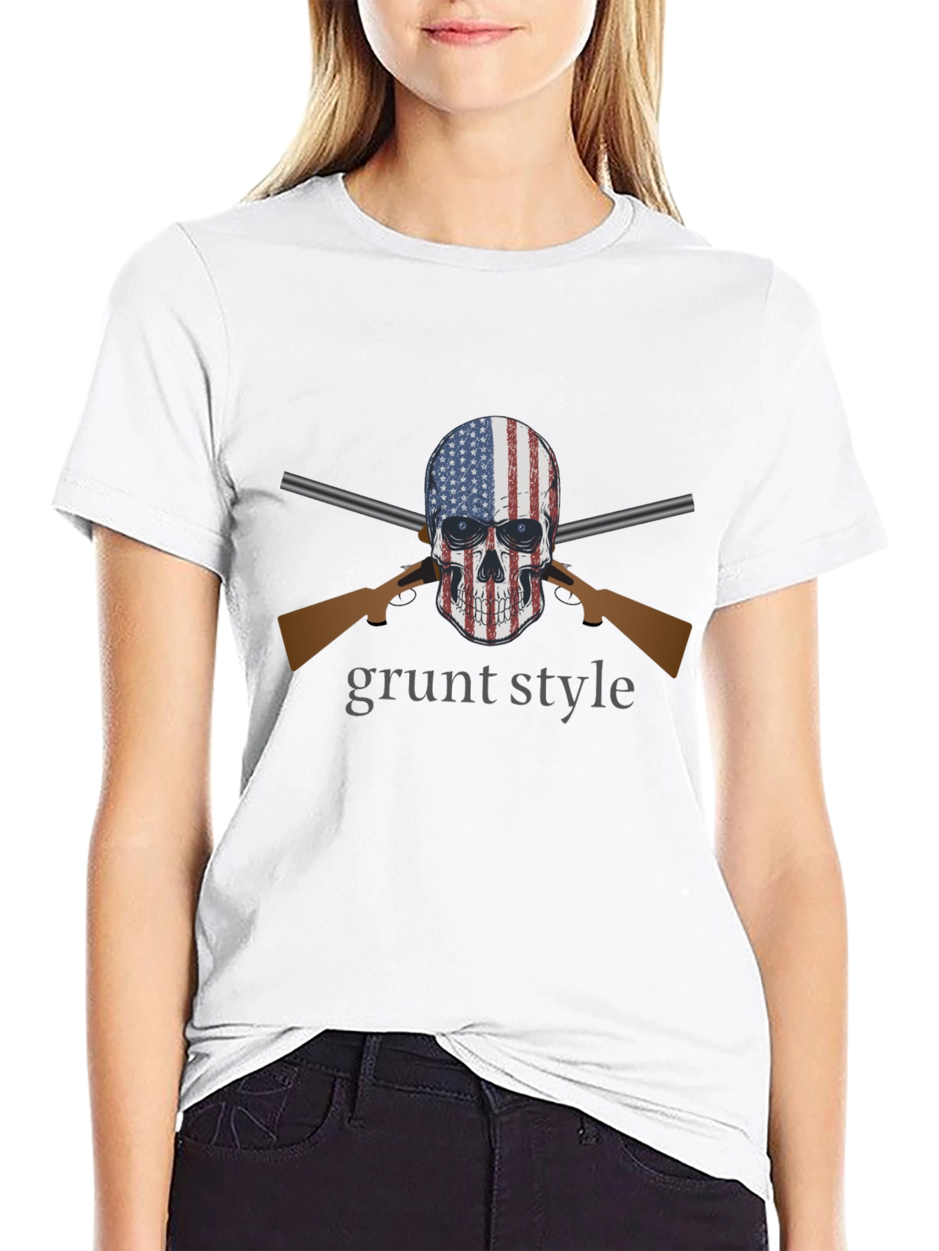 Grunt Style American Skull T-Shirt